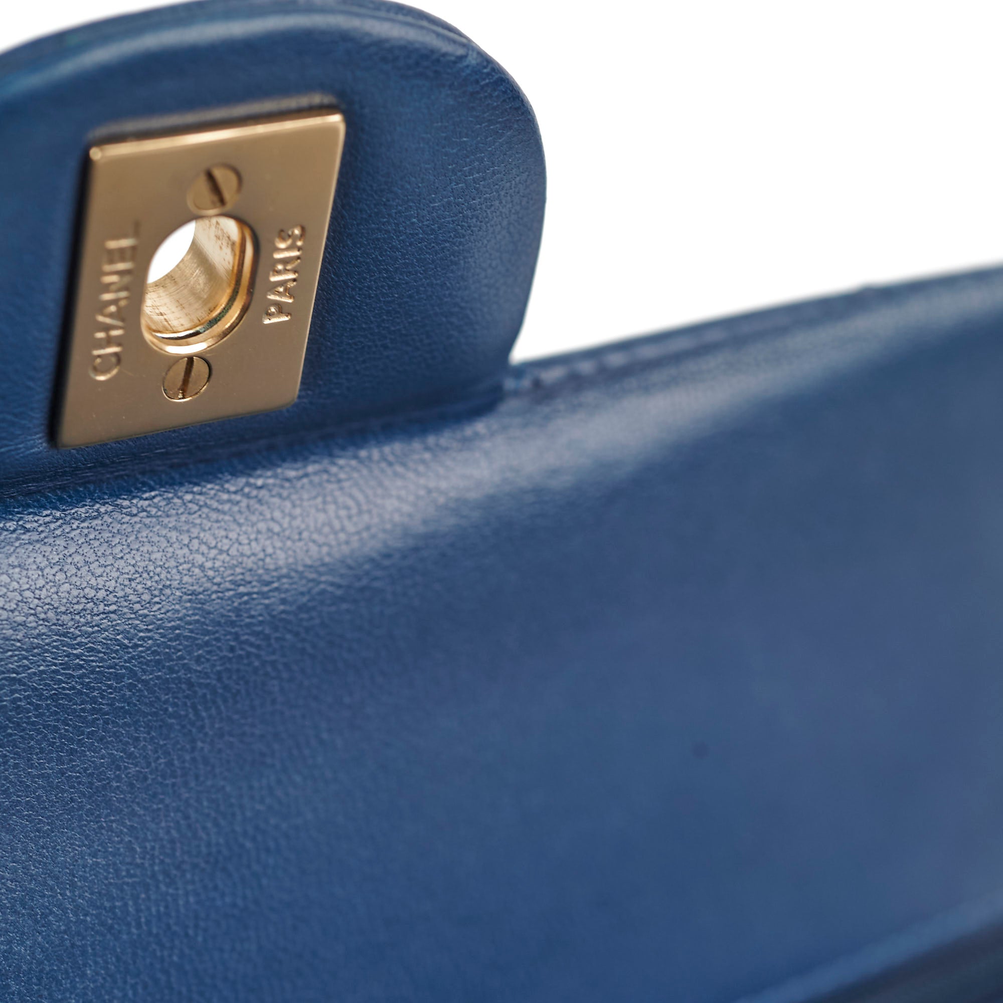 Deal of The Week - Chanel Classic Flap Medium/Large M/L Lambskin Blue - Series 13