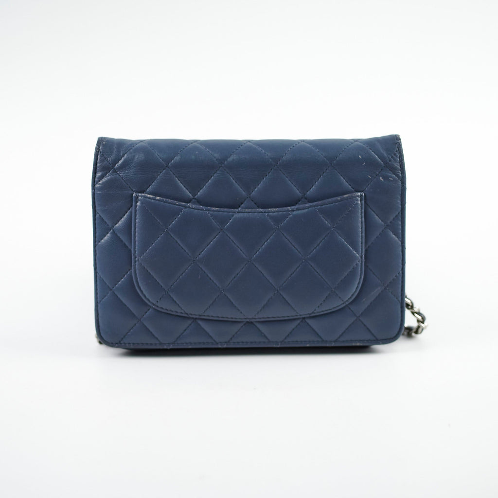 Chanel Wallet On Chain WOC Blue Lambskin Crossbody Bag