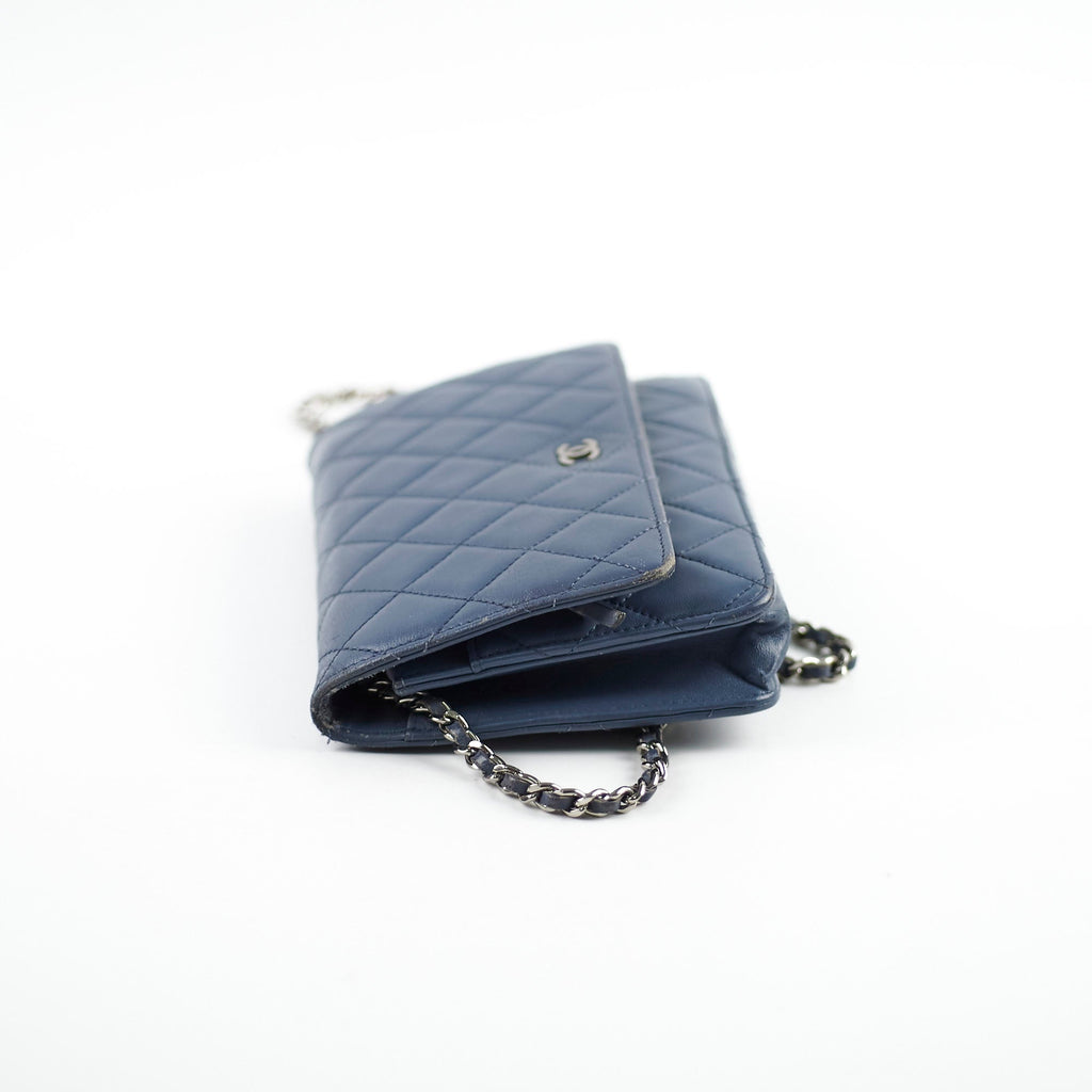 Chanel Wallet On Chain WOC Blue Lambskin Crossbody Bag