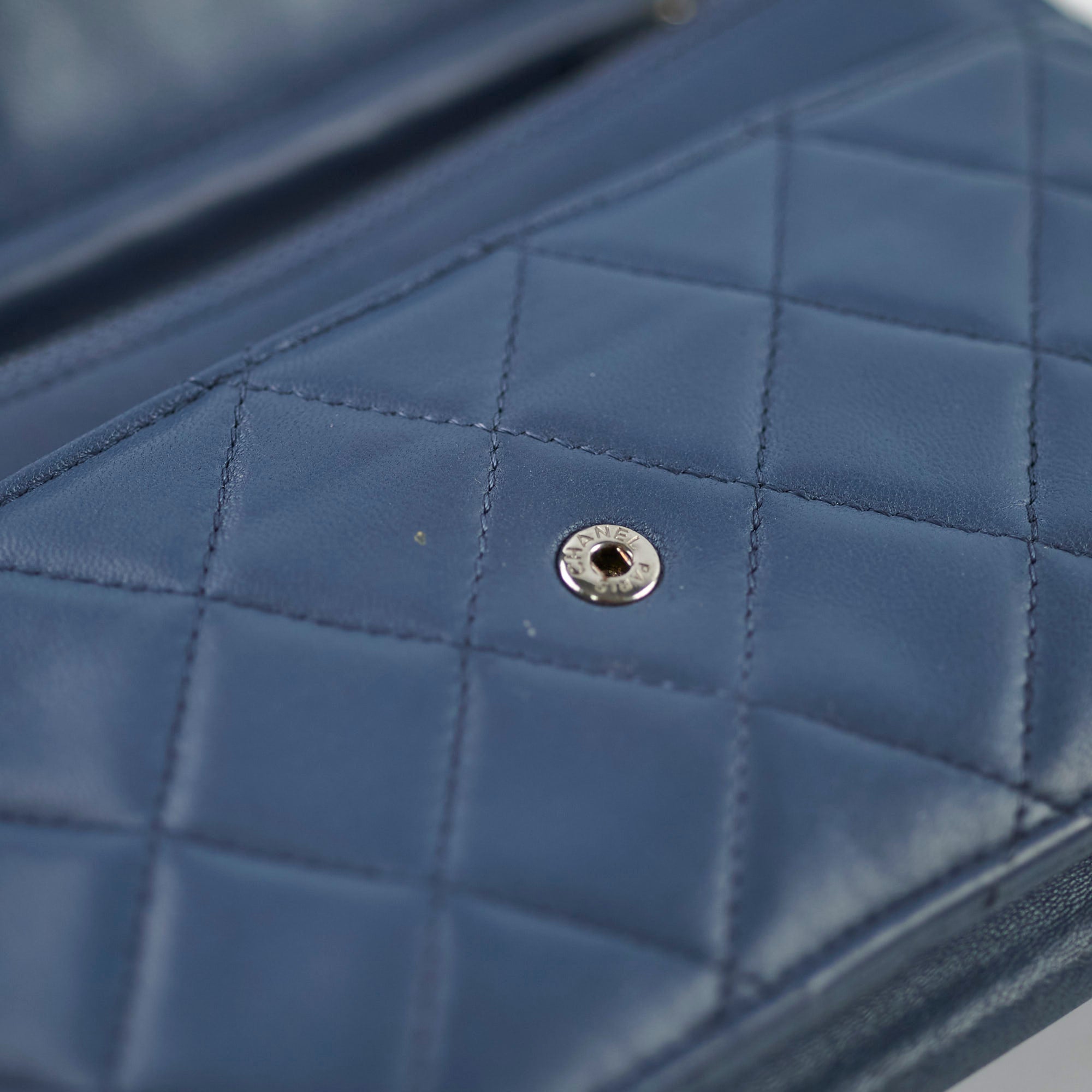 Chanel Wallet On Chain WOC Blue Lambskin Crossbody Bag
