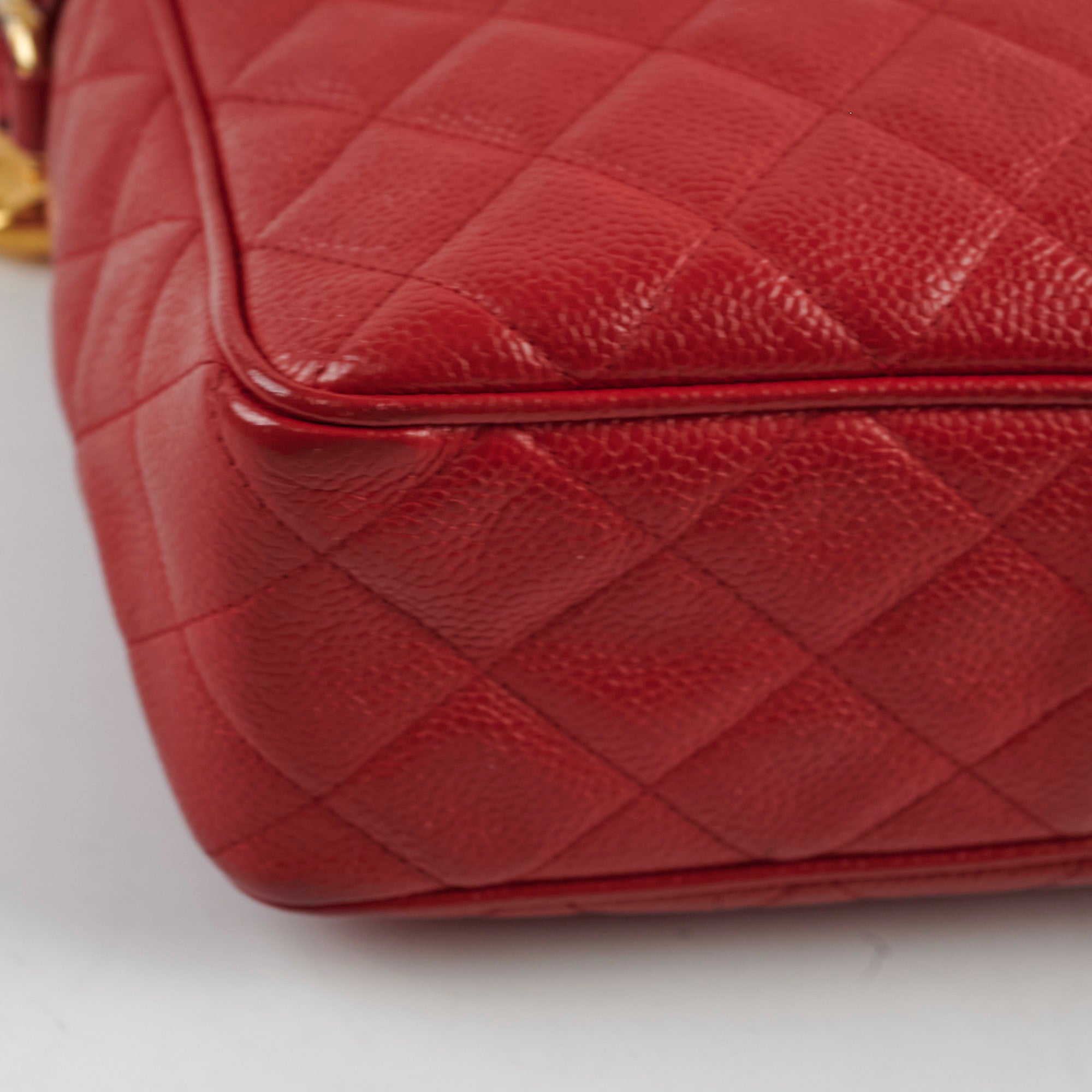 Chanel Camera Red Caviar Crossbody Bag - Series 2