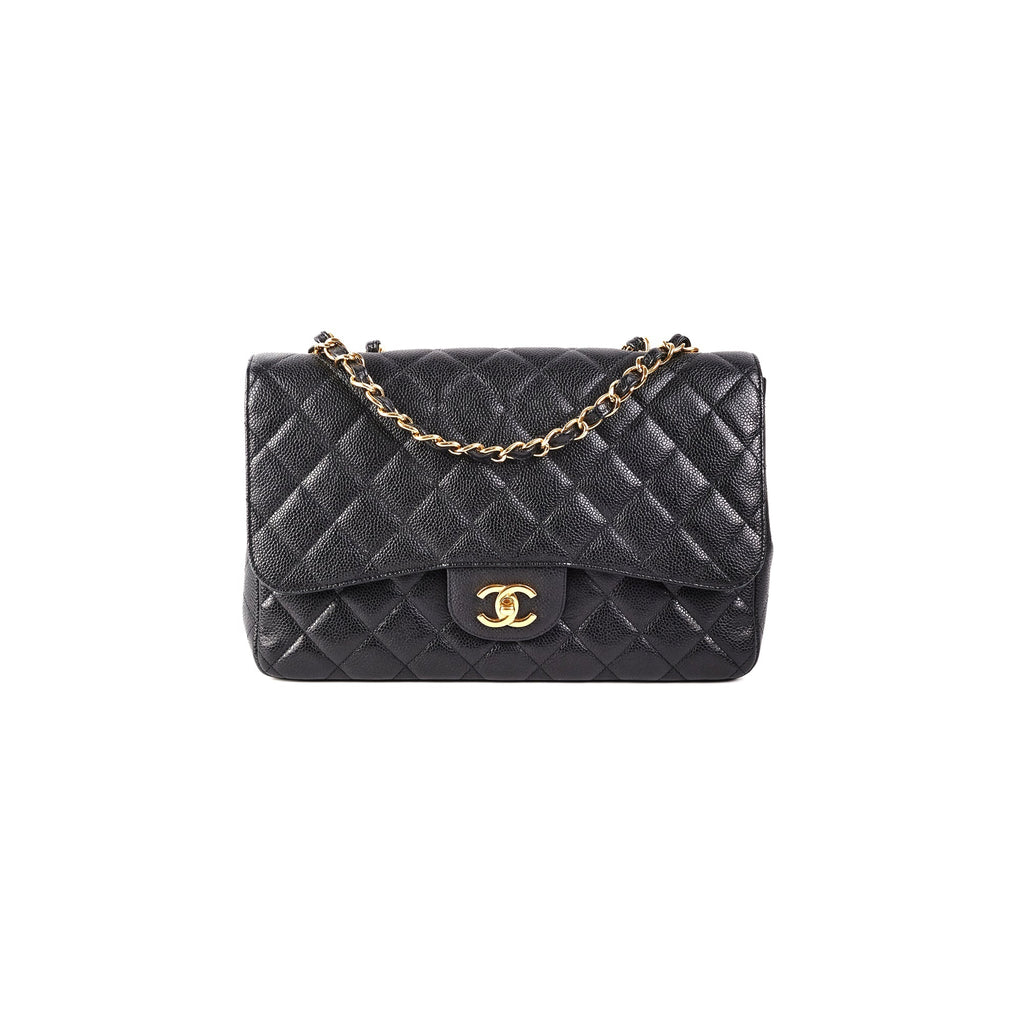 Chanel Classic Jumbo Caviar Black