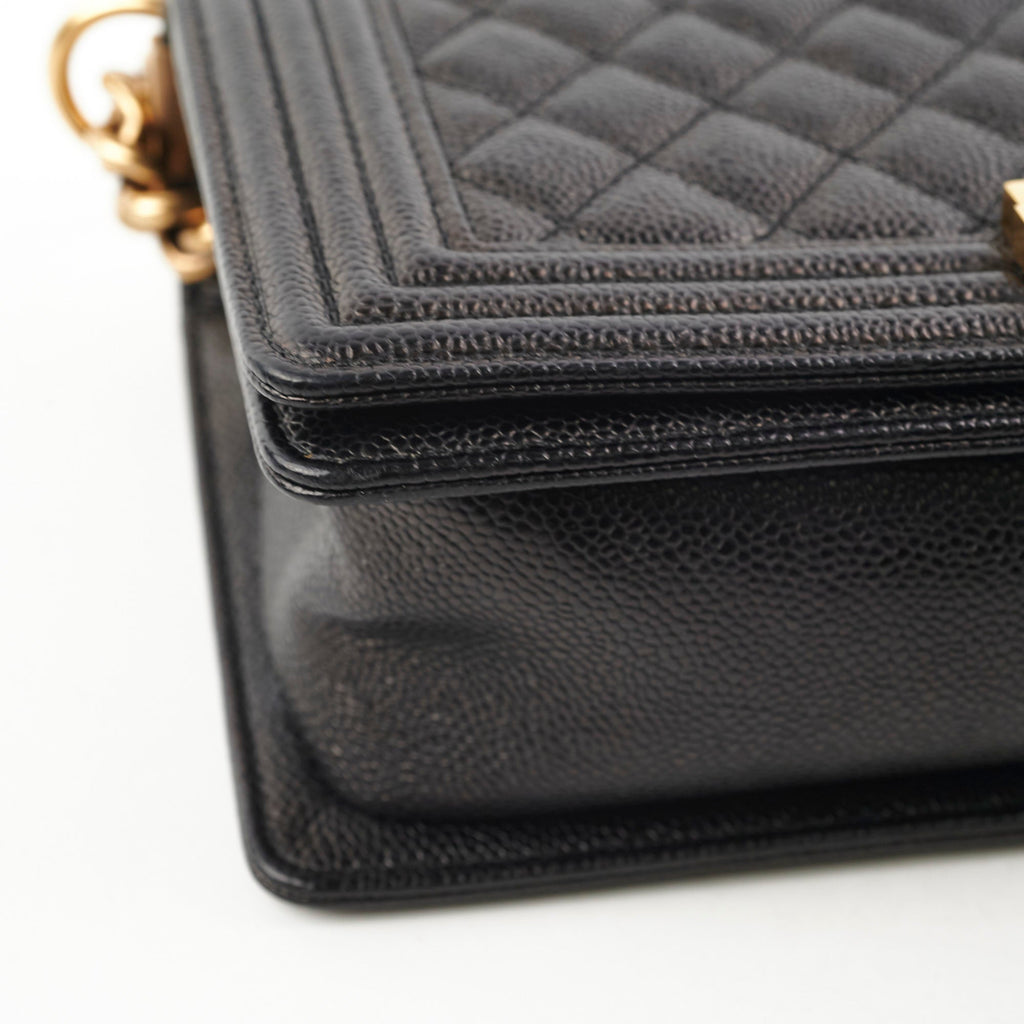Chanel Old Medium Caviar Boy Black 20 Series