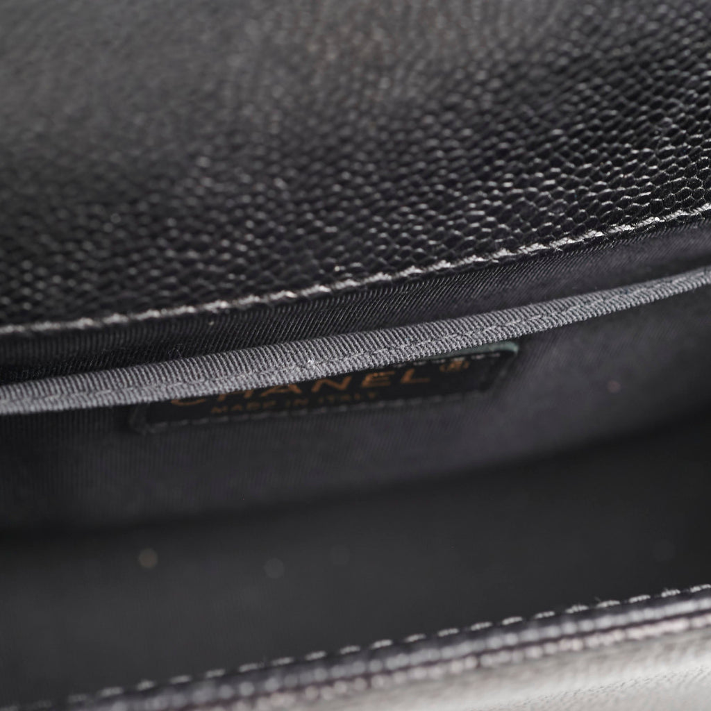 Chanel Old Medium Caviar Boy Black 20 Series