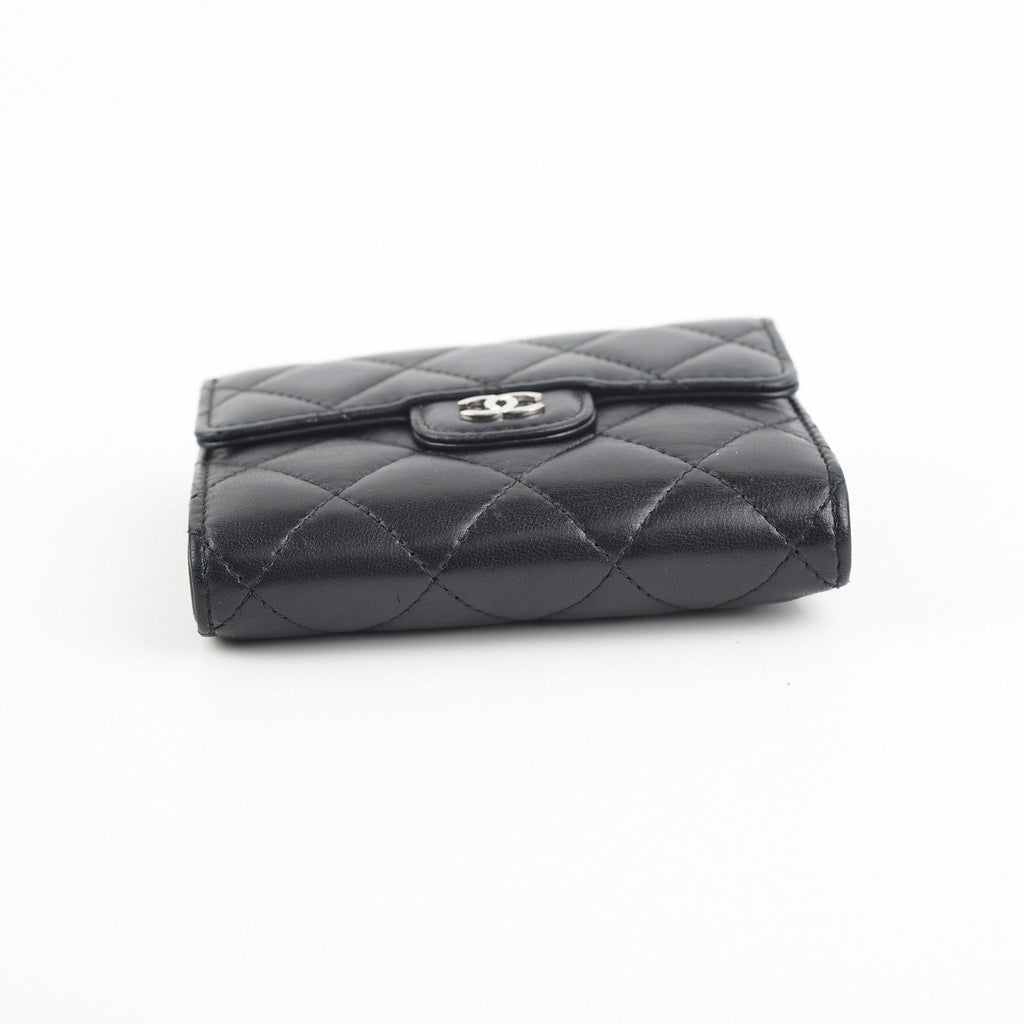 Chanel Lambskin Compact Wallet Black