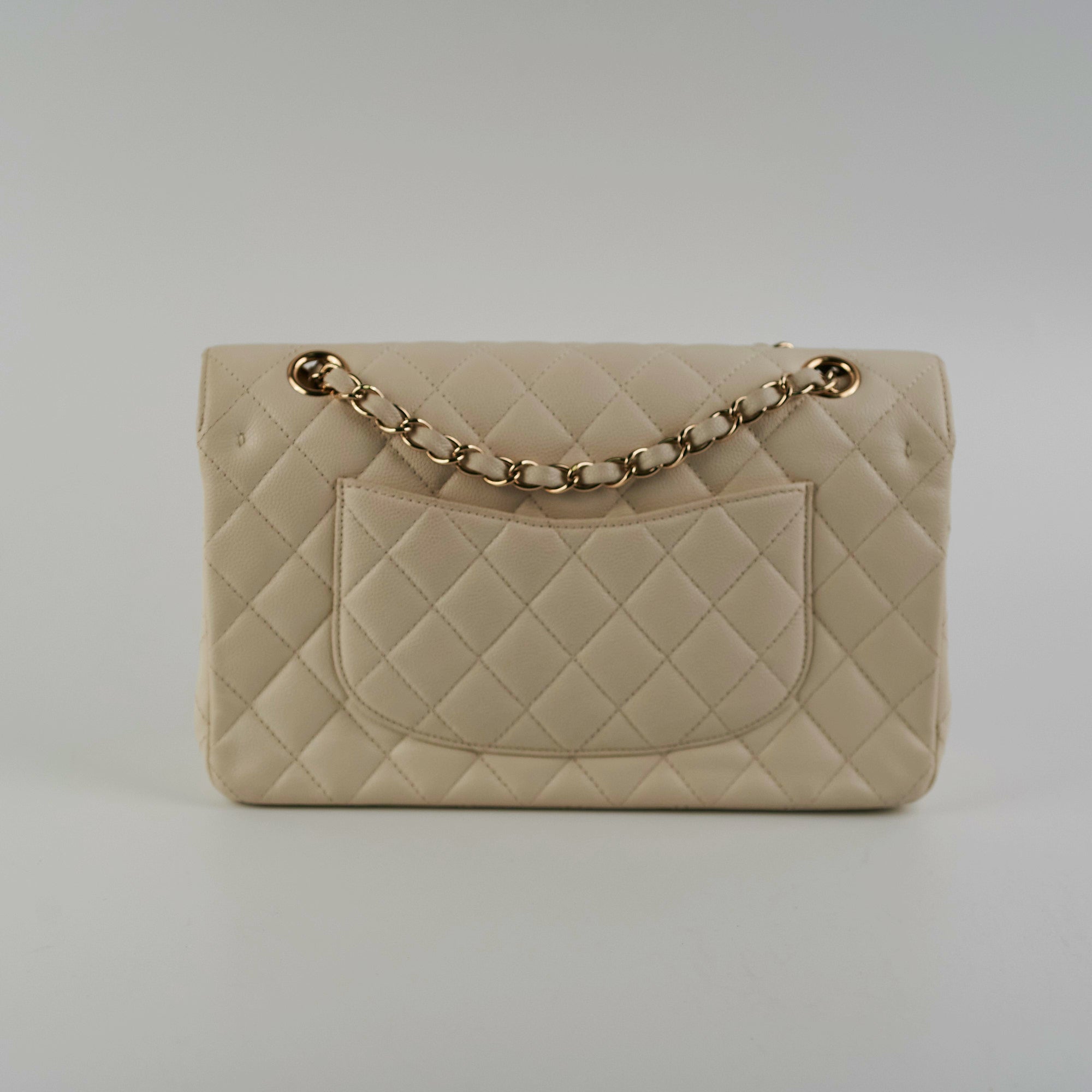 Chanel Quilted Caviar Medium/Large Double Flap Ivory