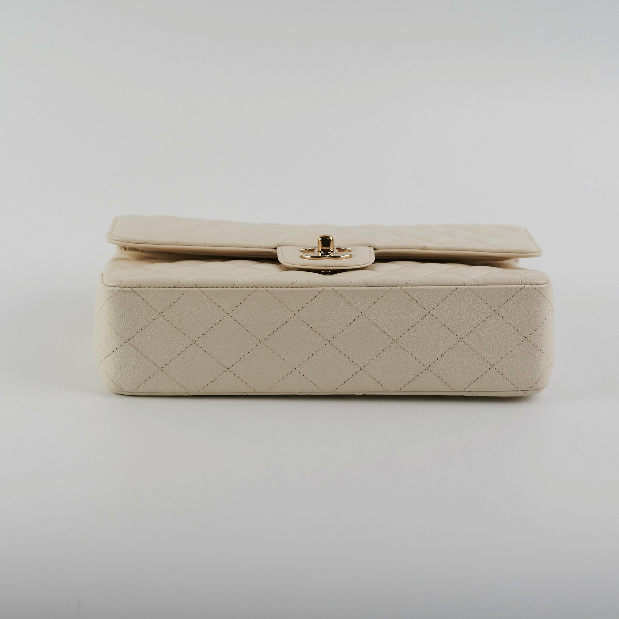 Chanel Quilted Caviar Medium/Large Double Flap Ivory