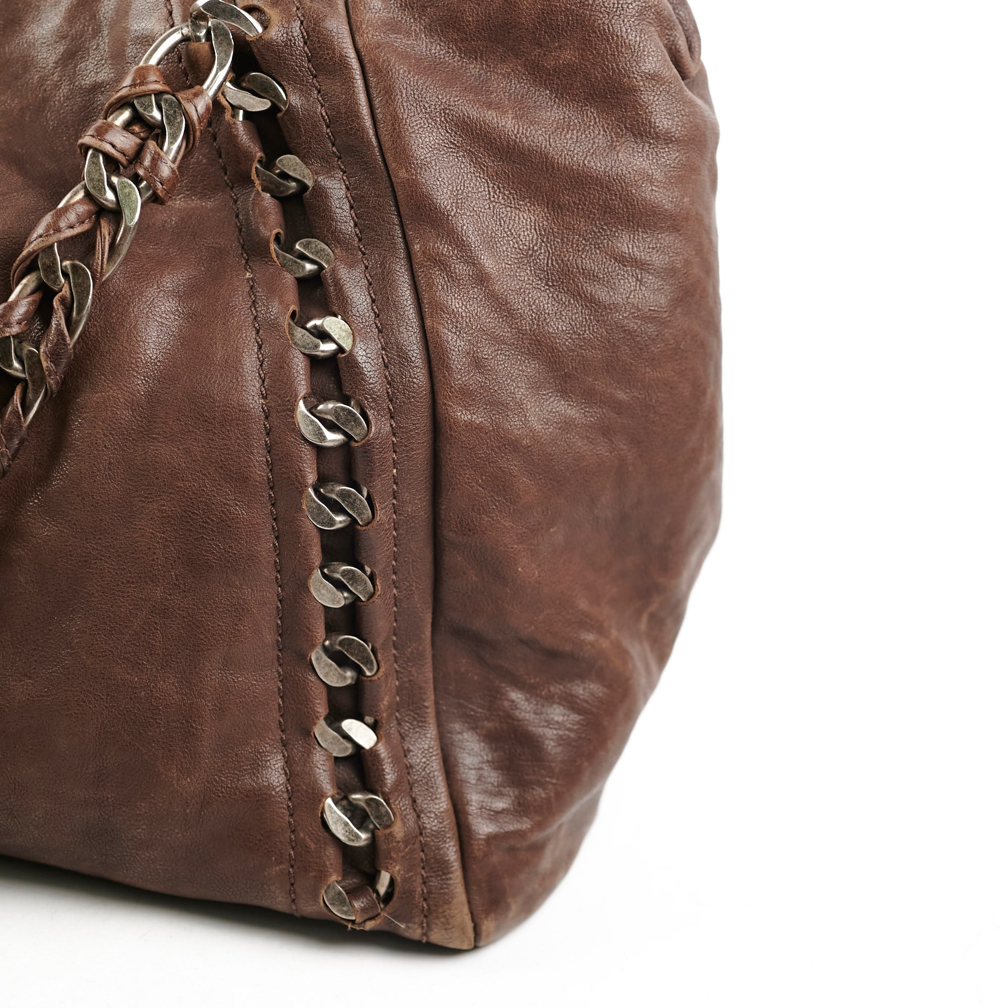 Chanel Vintage Brown Leather Tote - Series 10