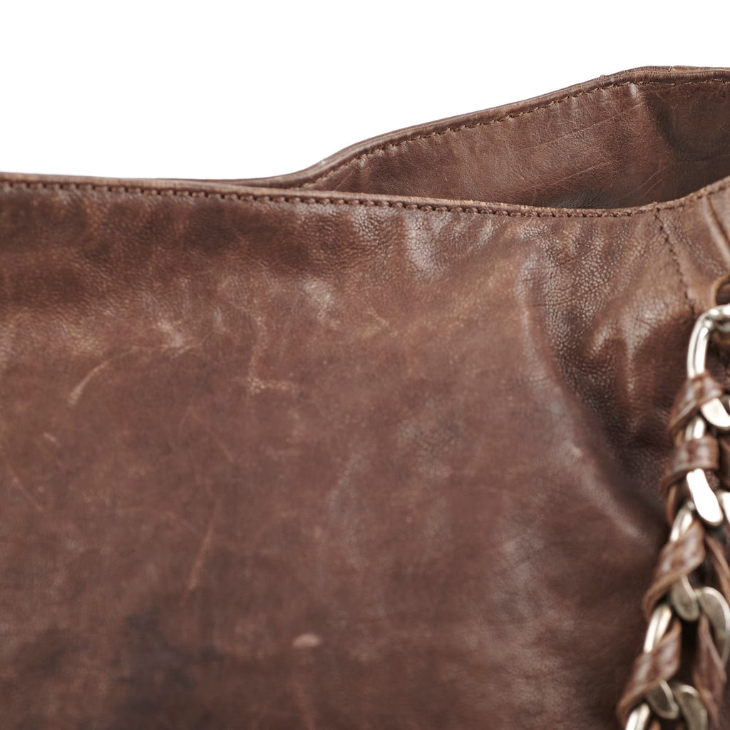 Chanel Vintage Brown Leather Tote - Series 10