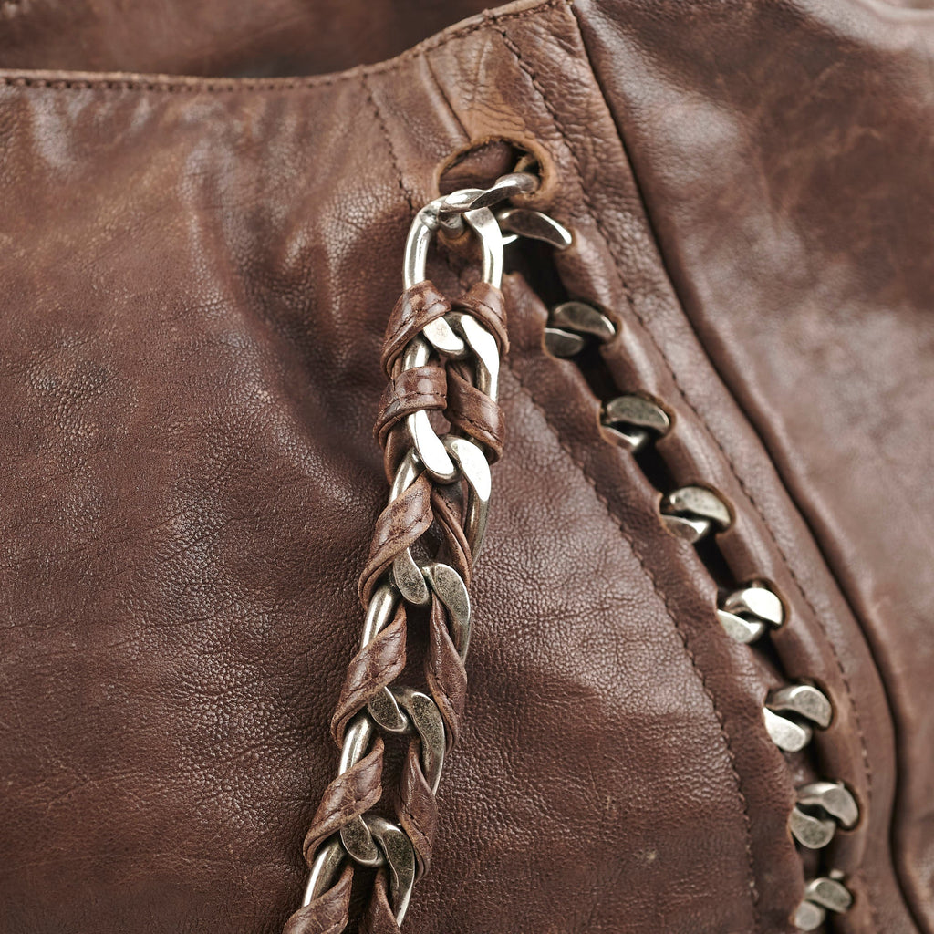 Chanel Vintage Brown Leather Tote - Series 10
