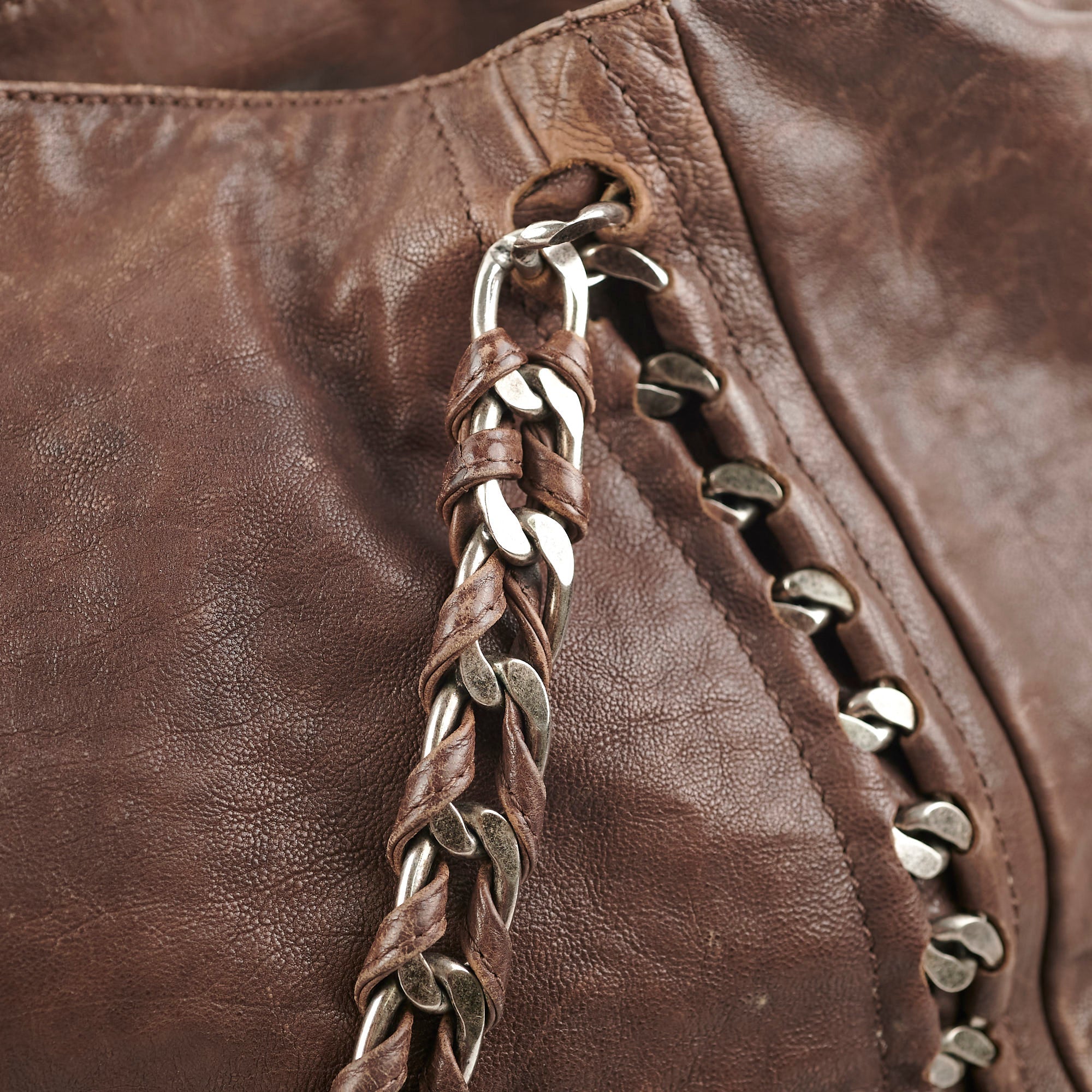 Chanel Vintage Brown Leather Tote - Series 10