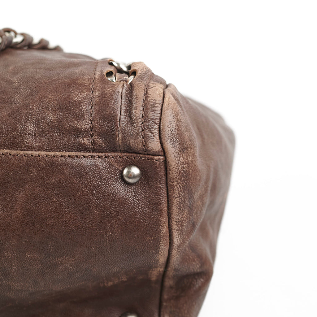 Chanel Vintage Brown Leather Tote - Series 10