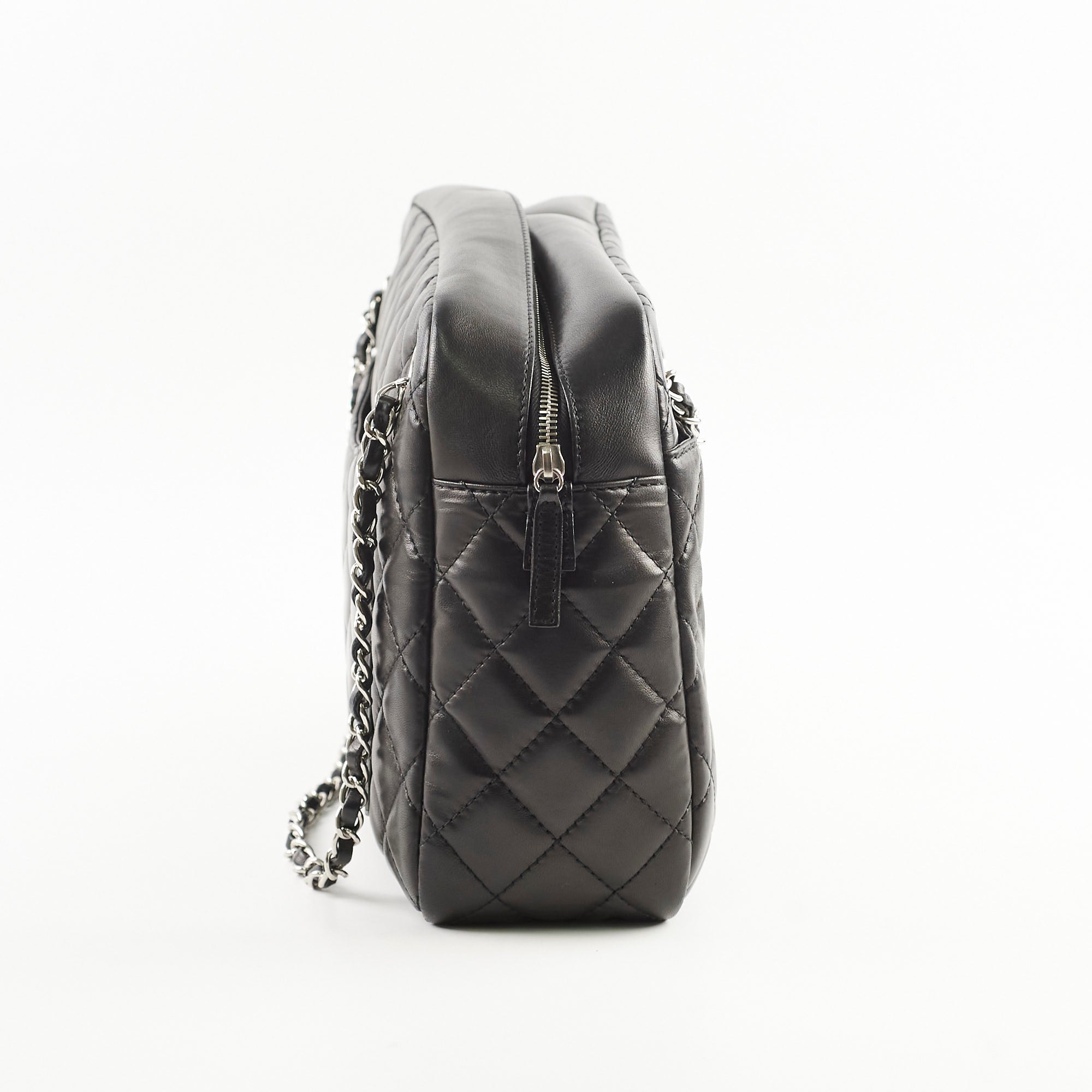 Chanel Vintage Bowling Bag Black Lambskin - Series 12