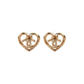 HOLD BC Chanel CC Logo Heart Earrings