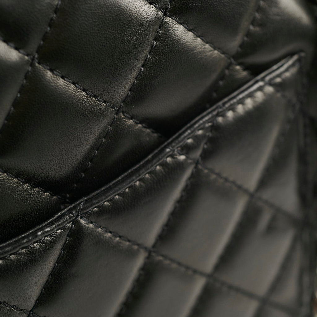 Chanel Vintage Bowling Bag Black Lambskin - Series 12