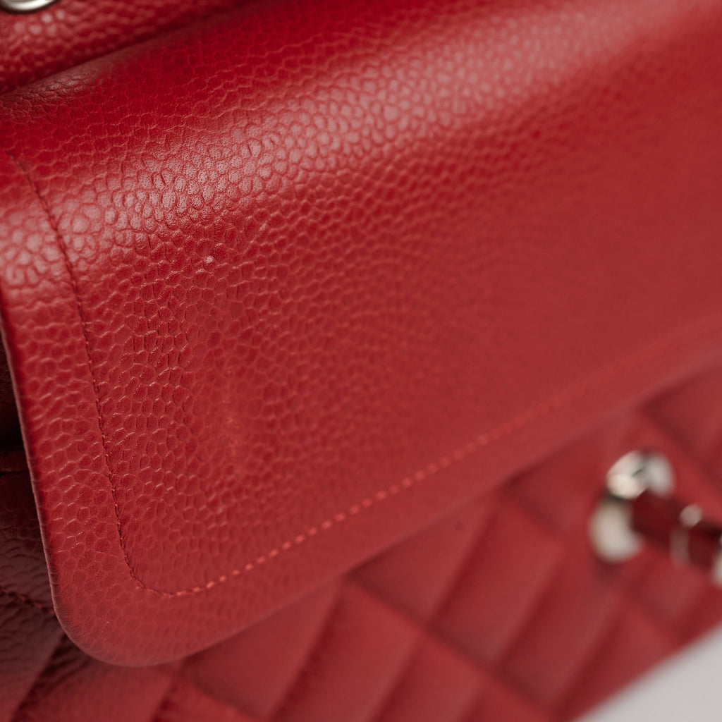 Chanel Classic Medium/Large M/L Caviar Red - Series 18