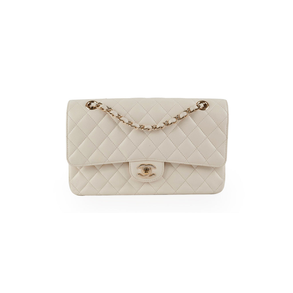 Chanel Quilted Caviar Medium/Large Double Flap Ivory