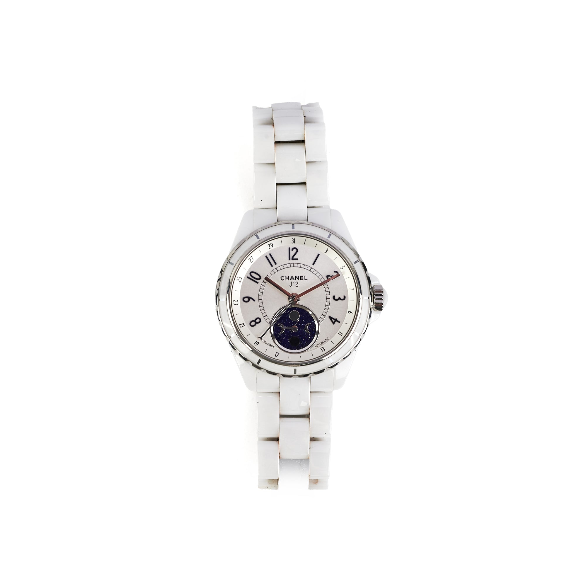 Chanel J12 38mm Moon Phase White Ceramic Watch