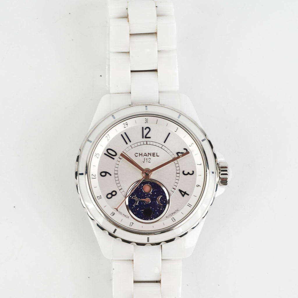 Chanel J12 38mm Moon Phase White Ceramic Watch