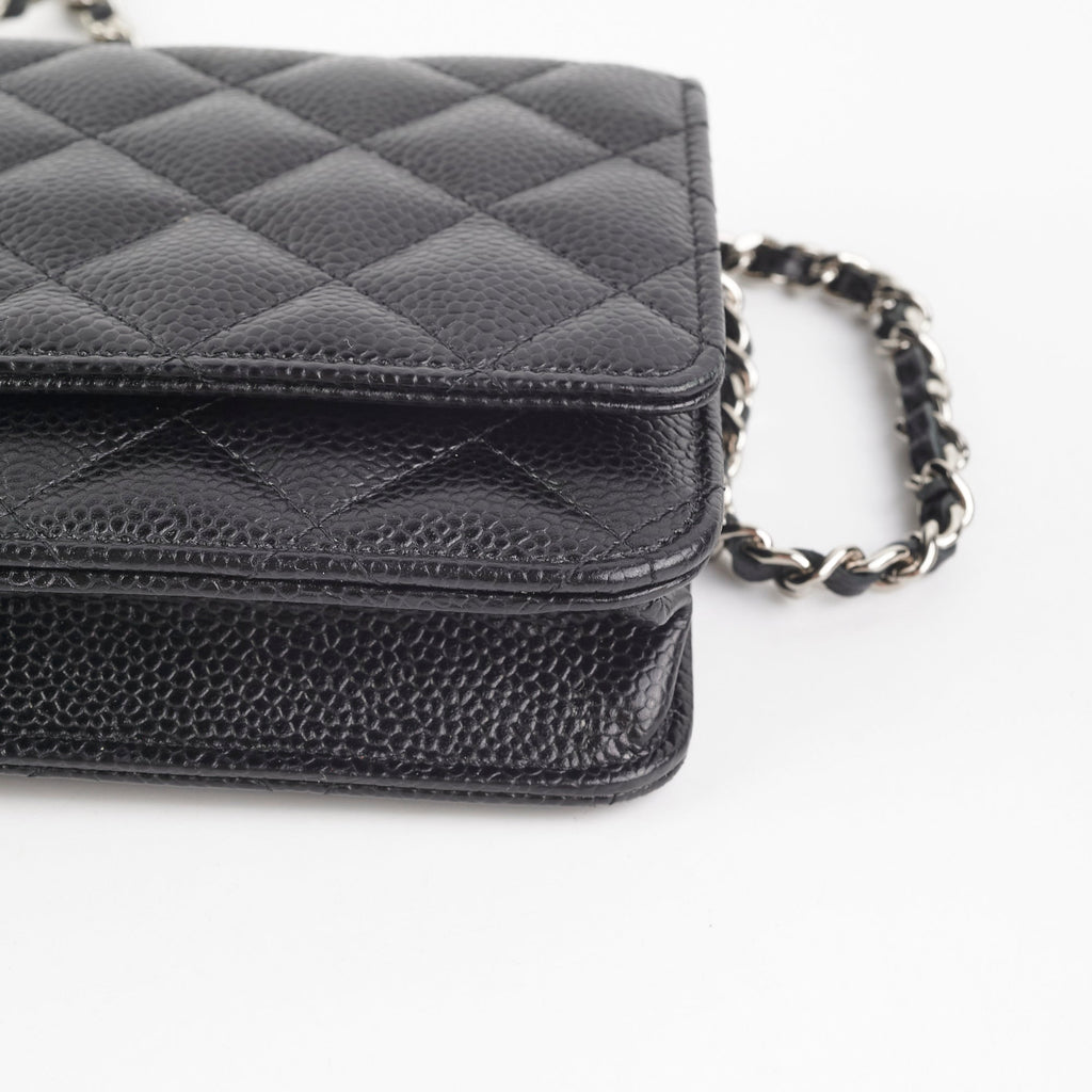 Chanel Caviar Wallet On Chain Black
