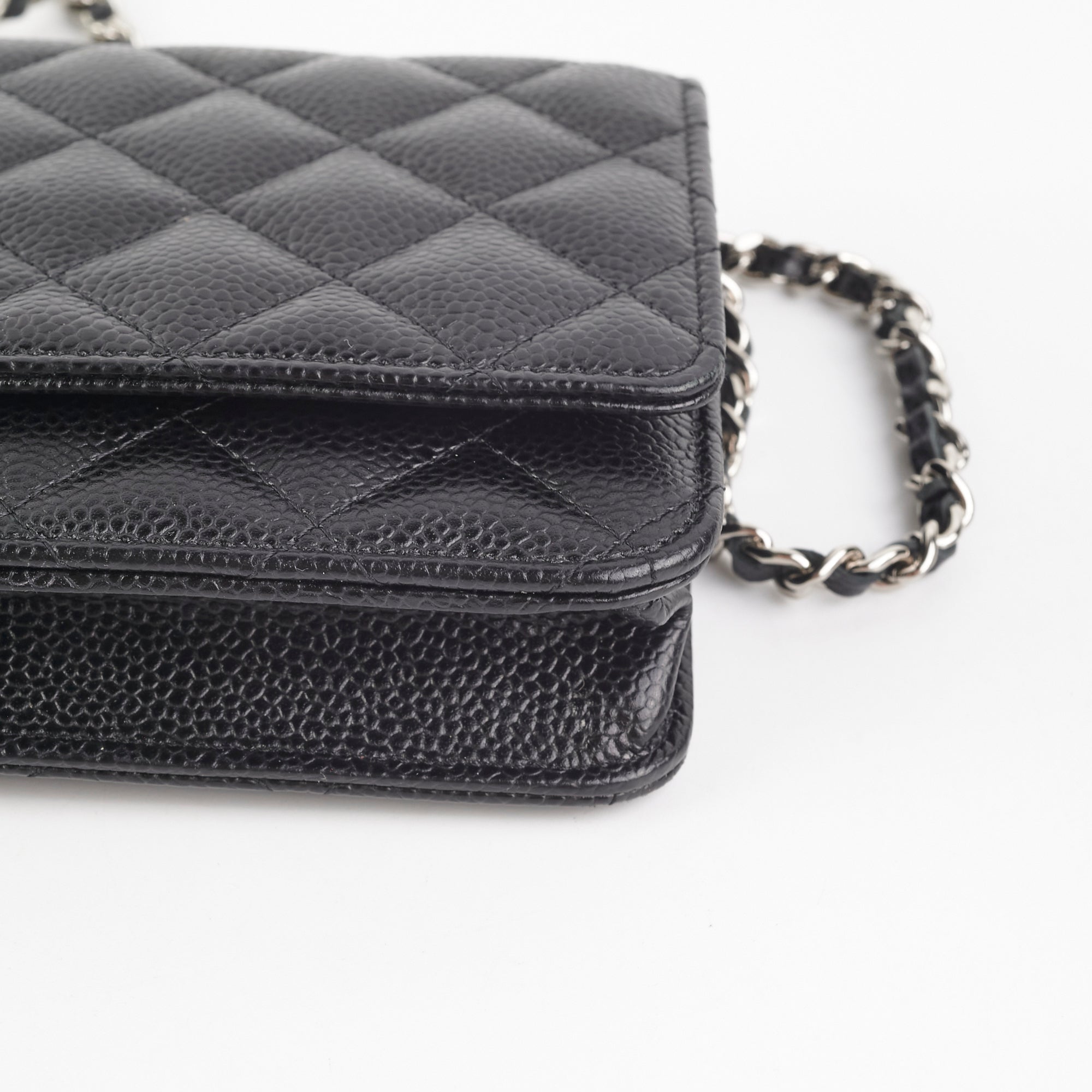 Chanel Caviar Wallet On Chain Black
