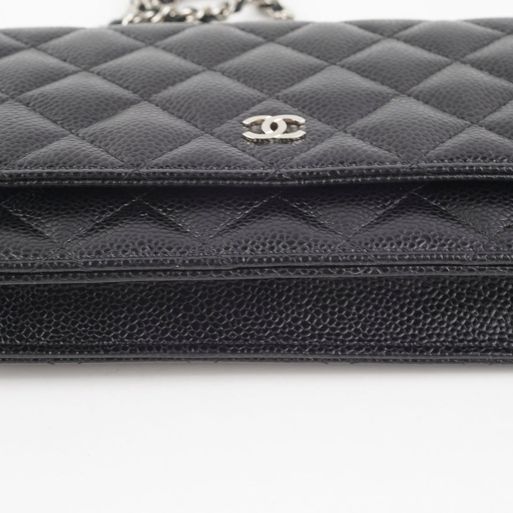 Chanel Caviar Wallet On Chain Black