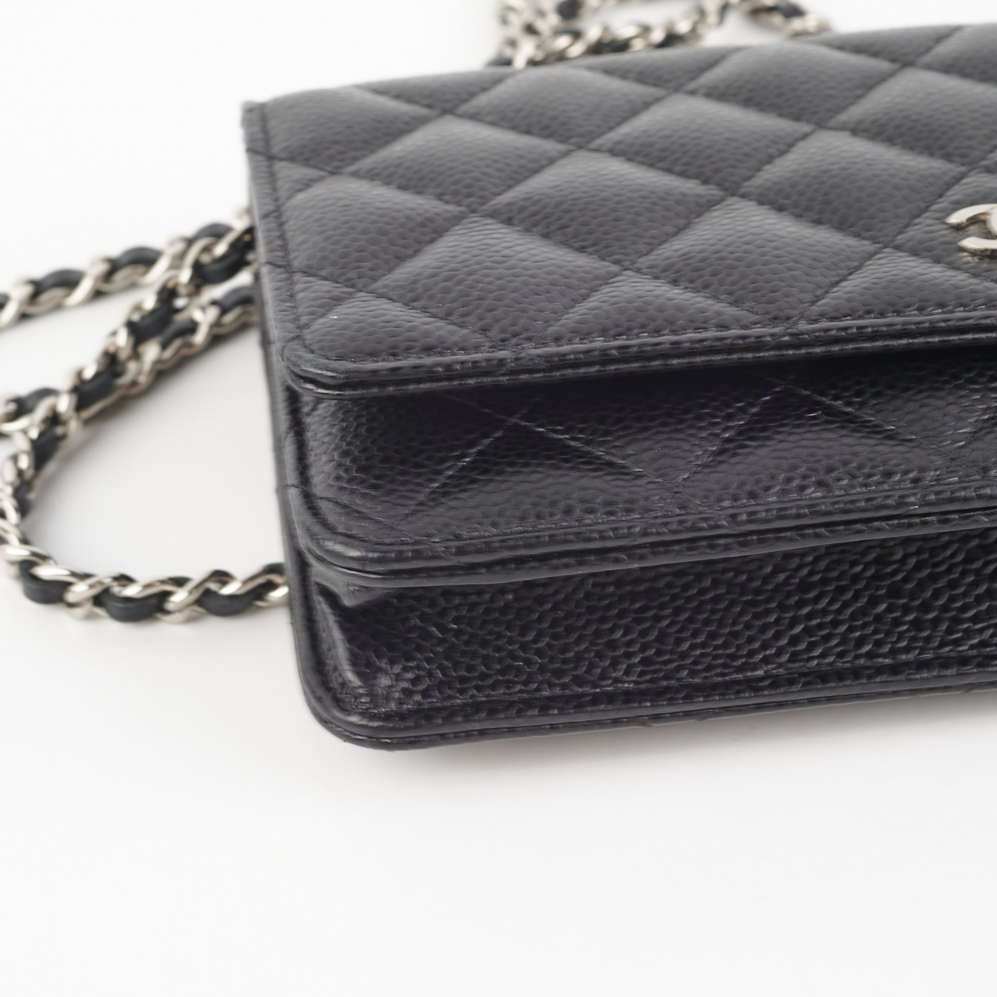 Chanel Caviar Wallet On Chain Black