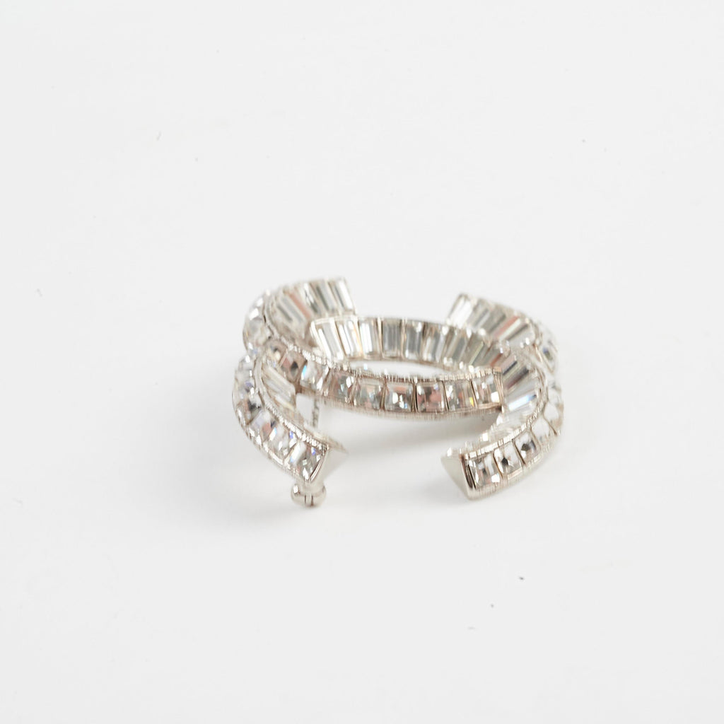Chanel CC Logo Silver Brooch Costume Jewellery