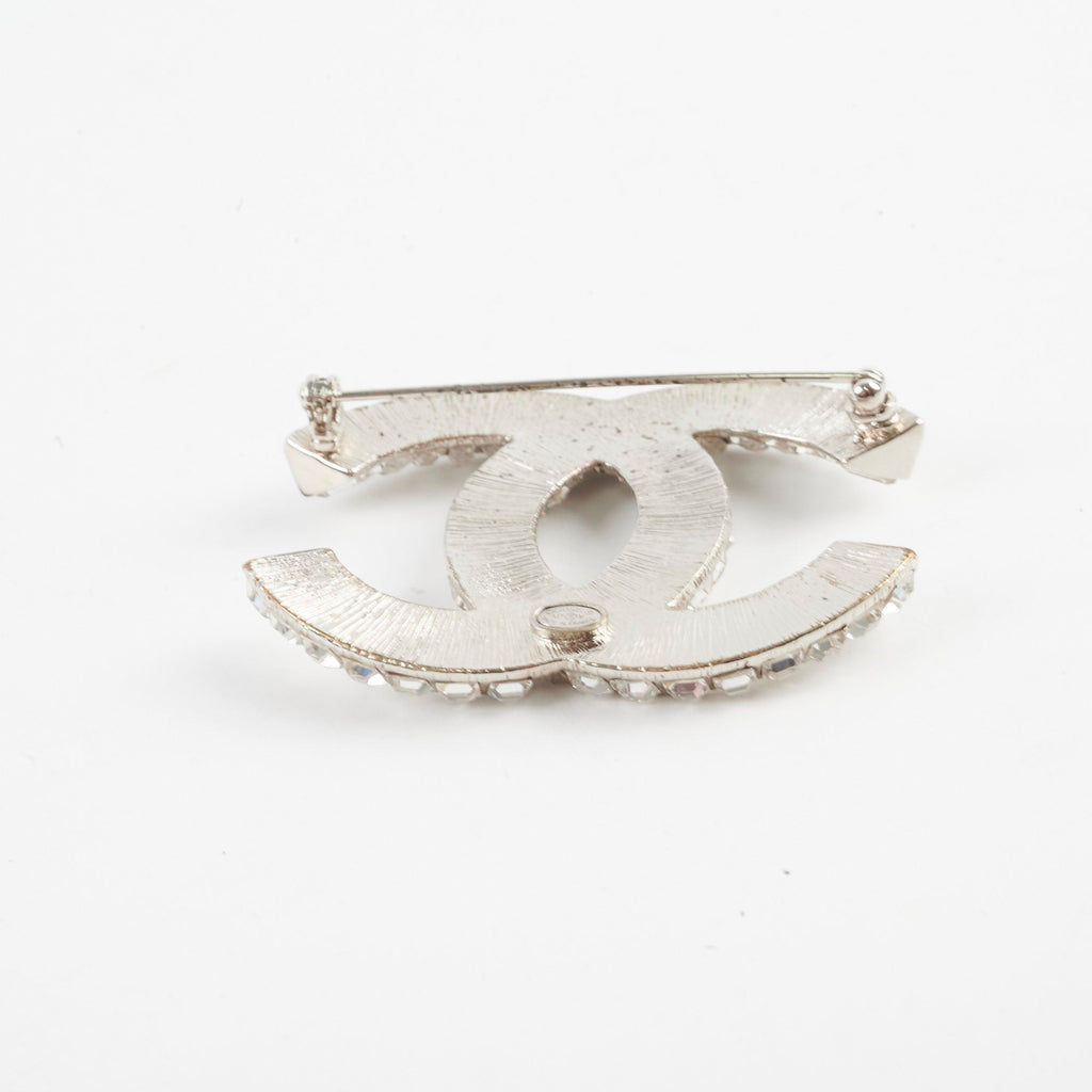 Chanel CC Logo Silver Brooch Costume Jewellery