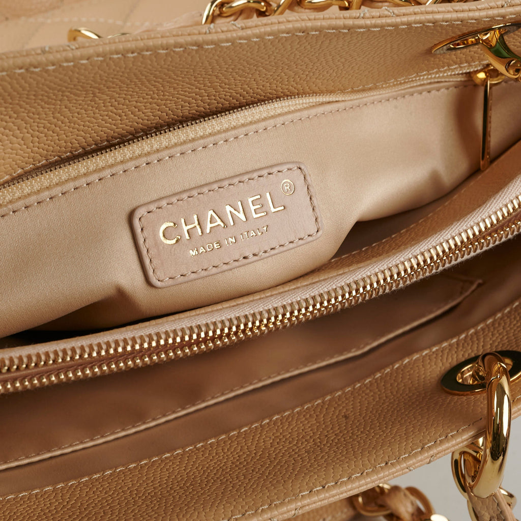 Chanel GST Caviar Beige Shoulder Bag - Series 20