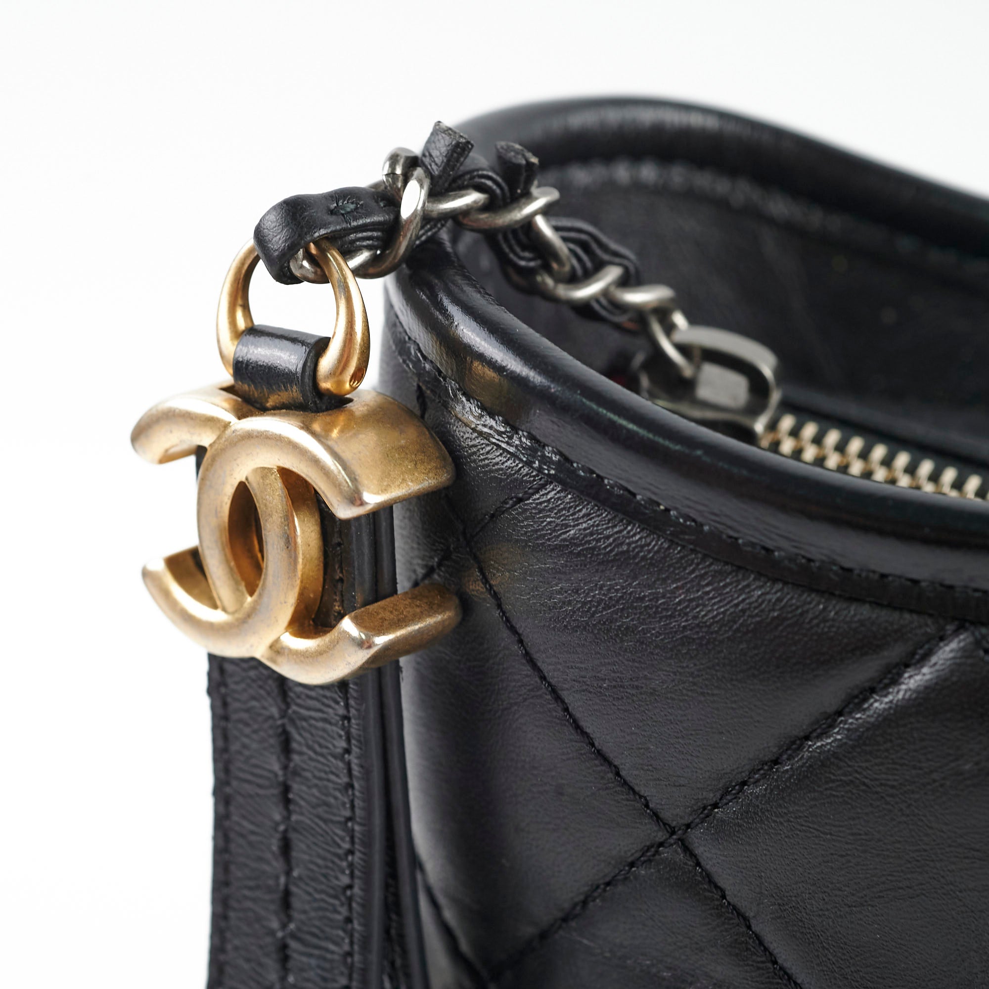 Chanel Medium Aged Calfskin Gabrielle Black Series 29