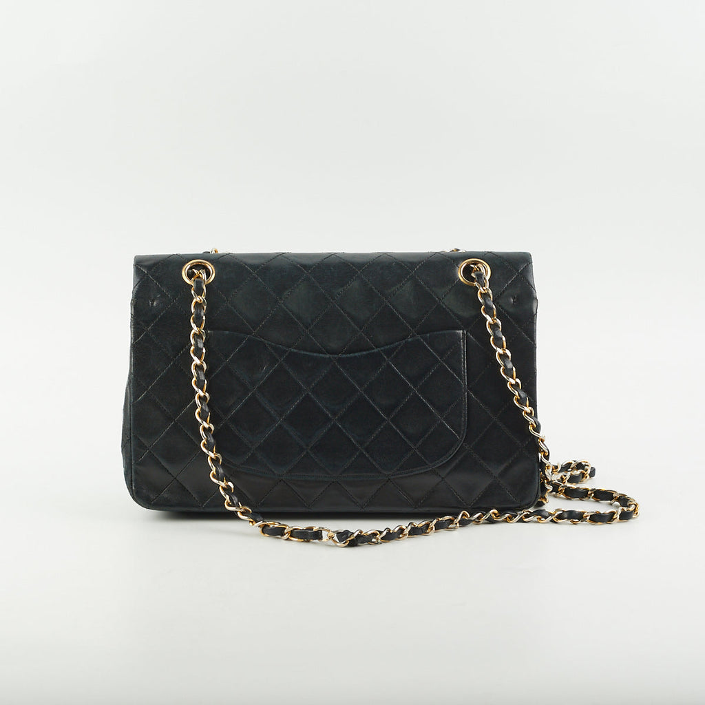 Chanel Vintage Quilted Lambskin Medium/Large Black 24k GHW