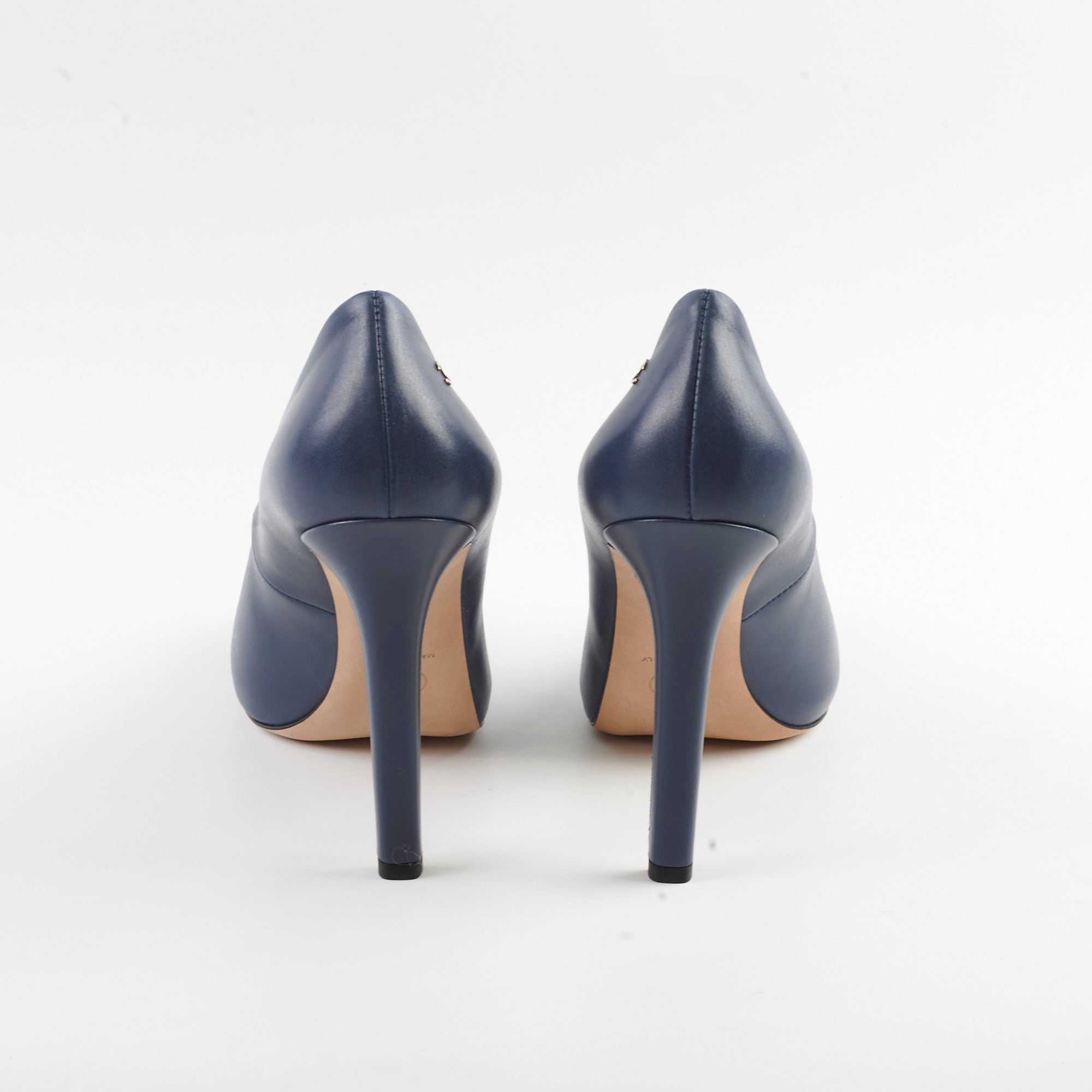Chanel Cap Toe Leather Pumps Navy Size 40C