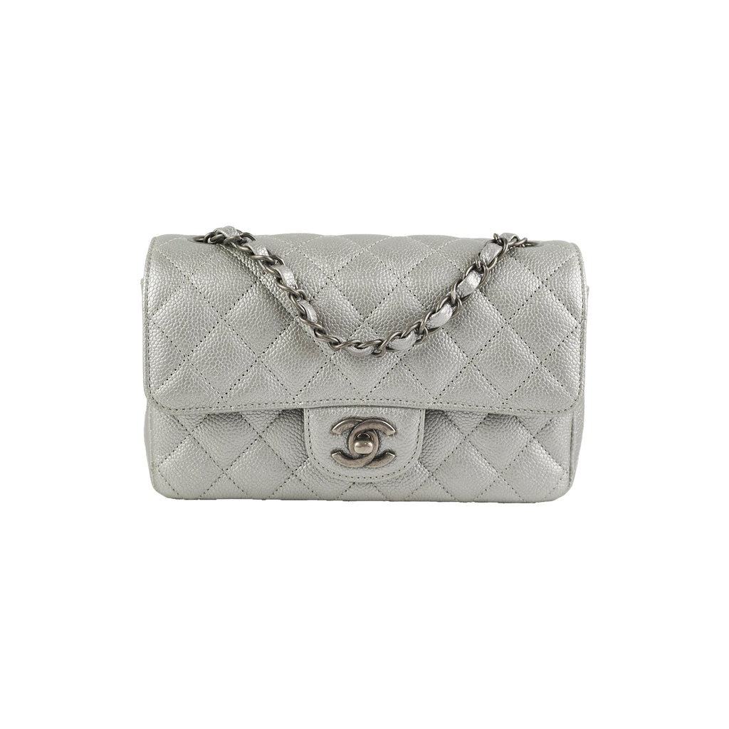 Chanel Mini Rectangular Caviar Silver
