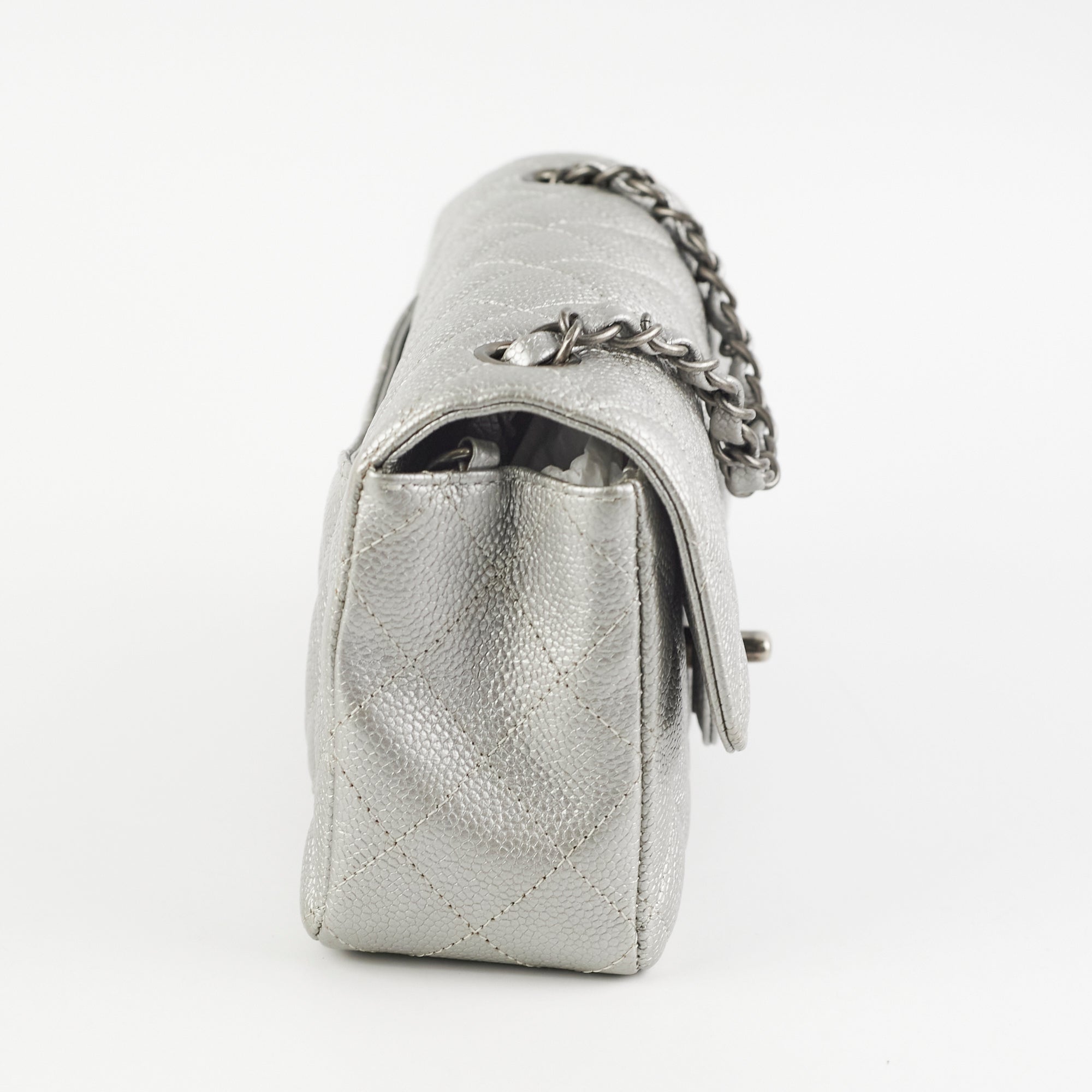 Chanel Mini Rectangular Caviar Silver
