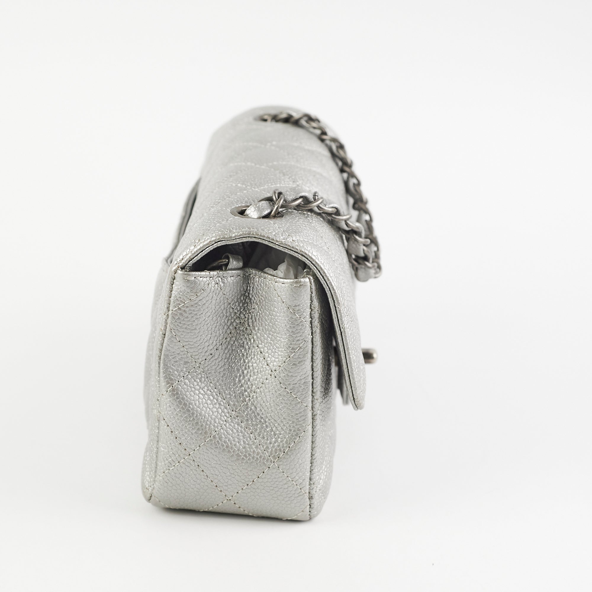 Chanel Mini Rectangular Caviar Silver