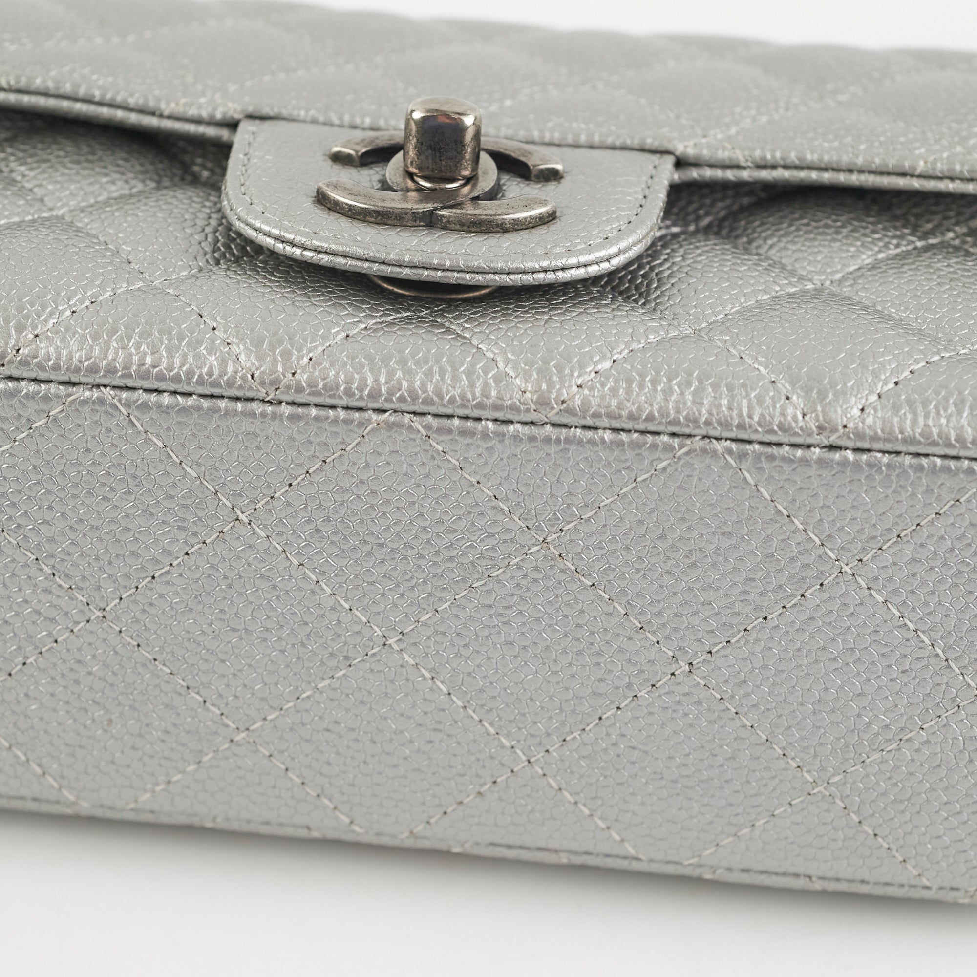 Chanel Mini Rectangular Caviar Silver