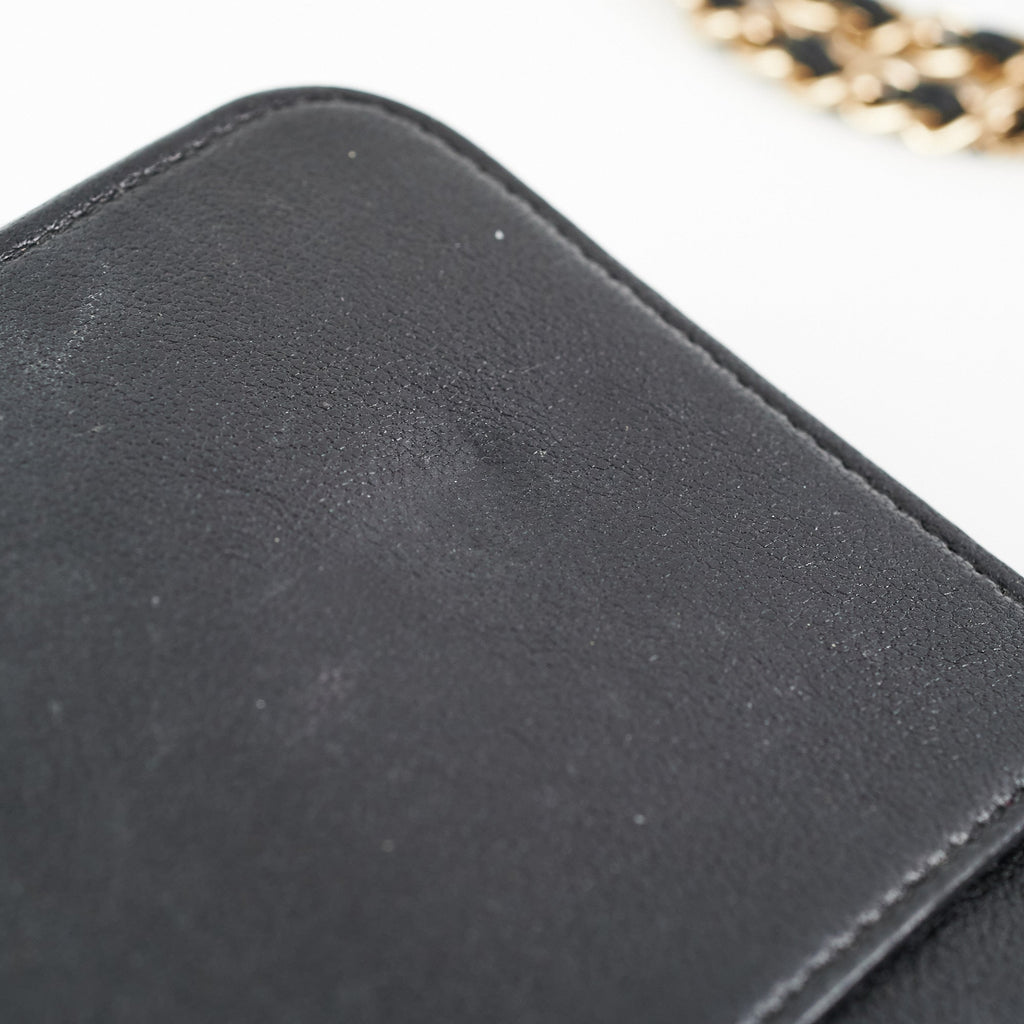 2/7 DOTD- Chanel Chevron Wallet on Chain (WOC) Lambskin Black