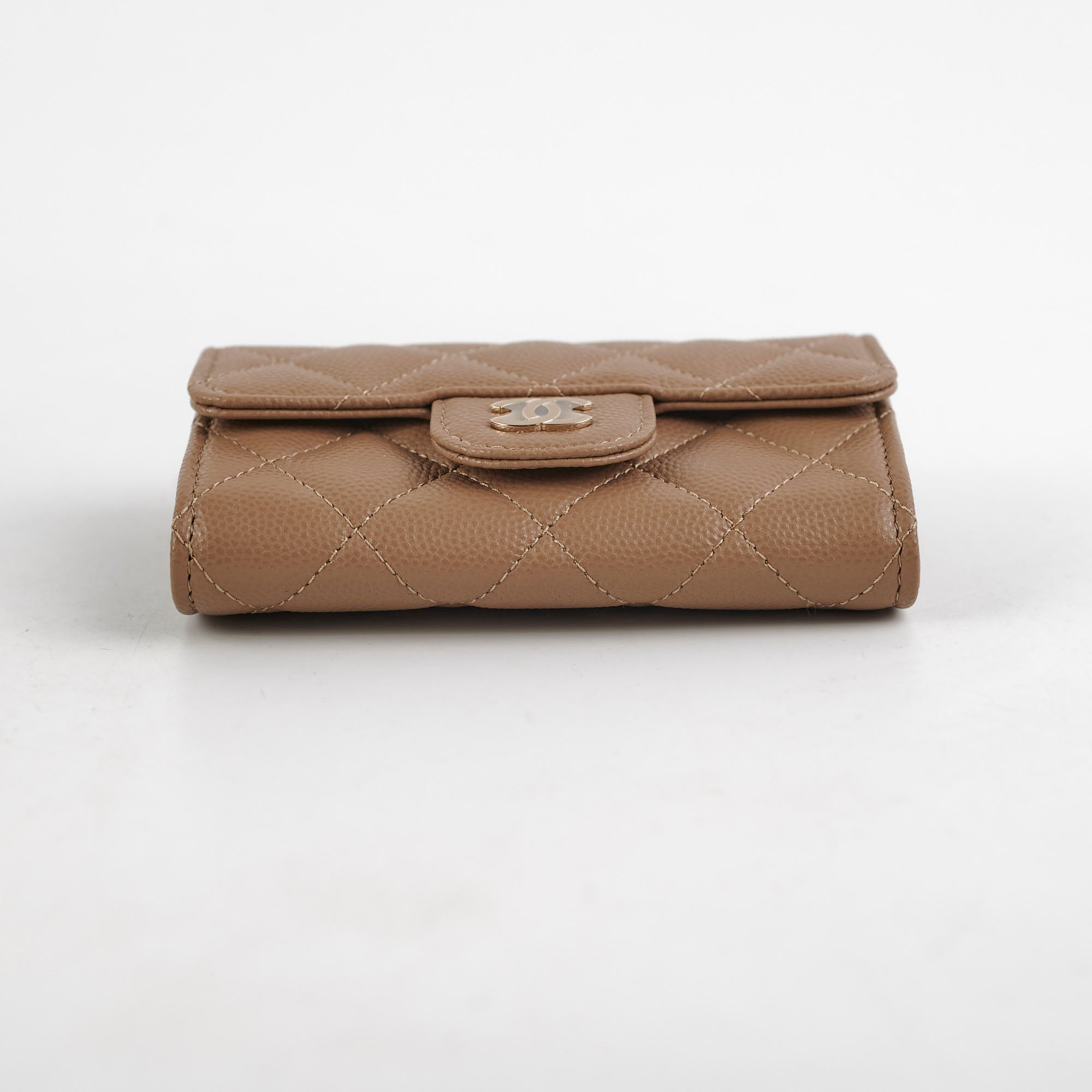 RT- Chanel Flap Card Holder Caviar Dark Beige 22A