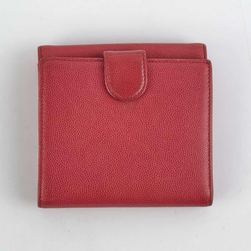 Chanel Fold Caviar Dark Pink Wallet