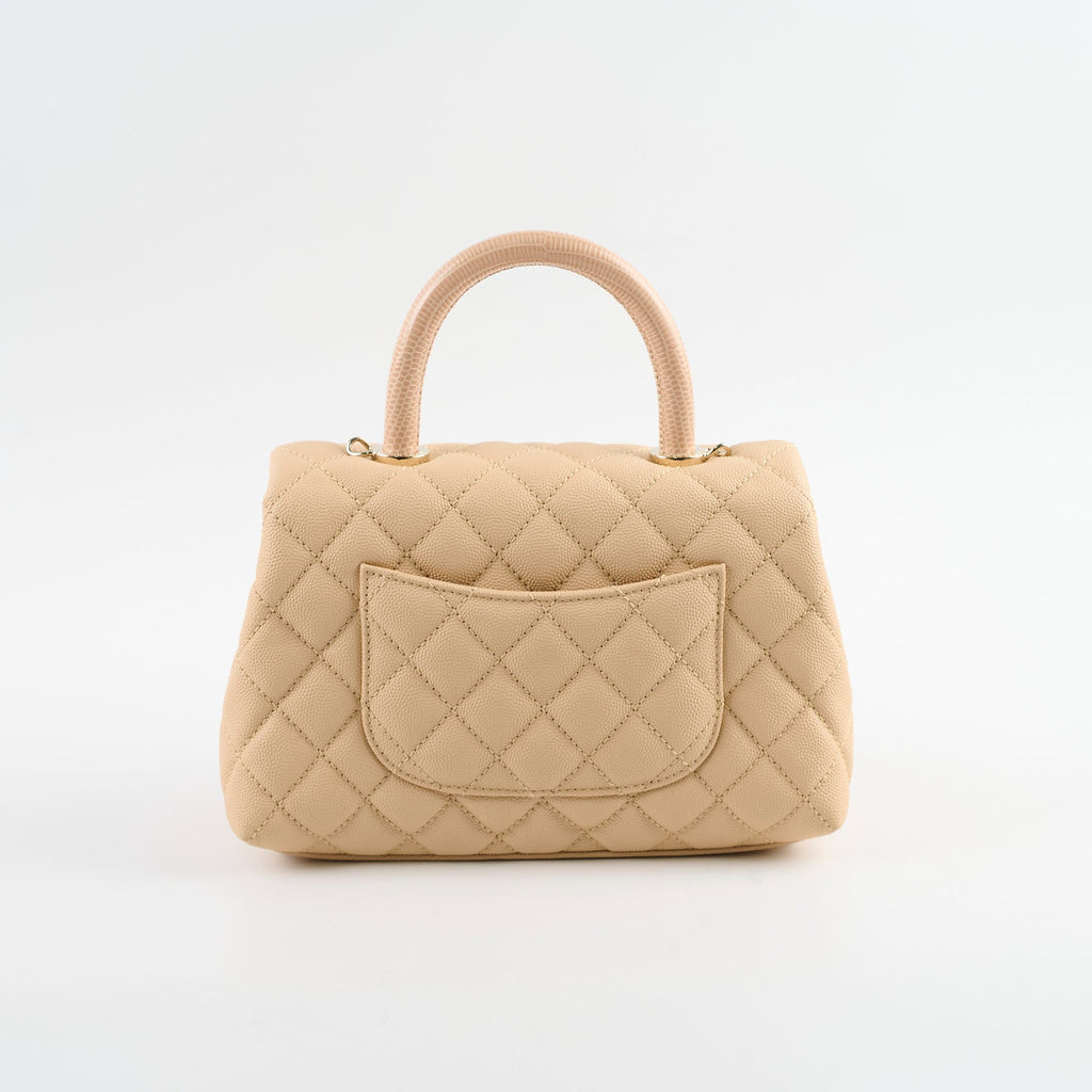 Chanel Coco Handle Small Beige Lizard Handle- Series 30