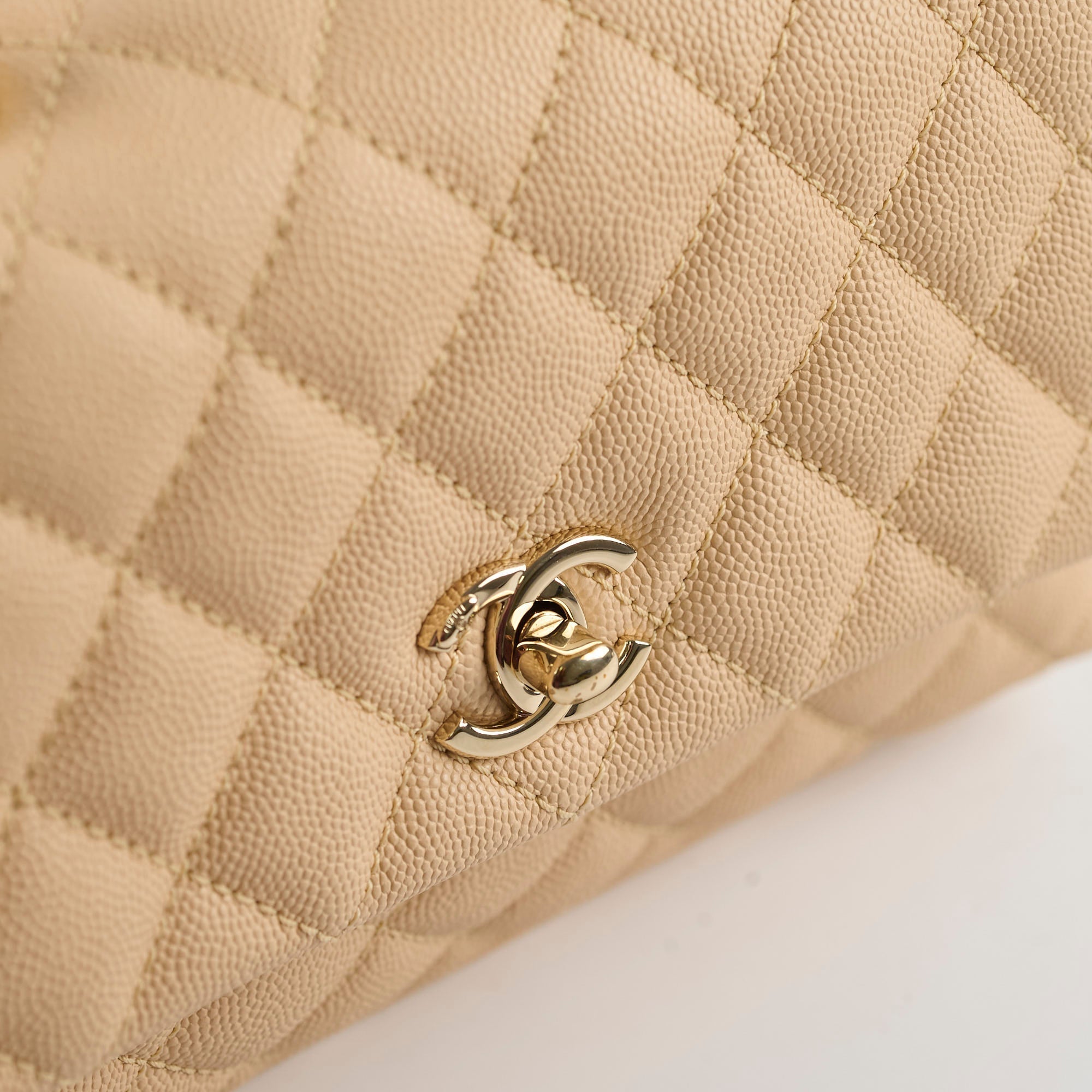 Chanel Coco Handle Small Beige Lizard Handle- Series 30