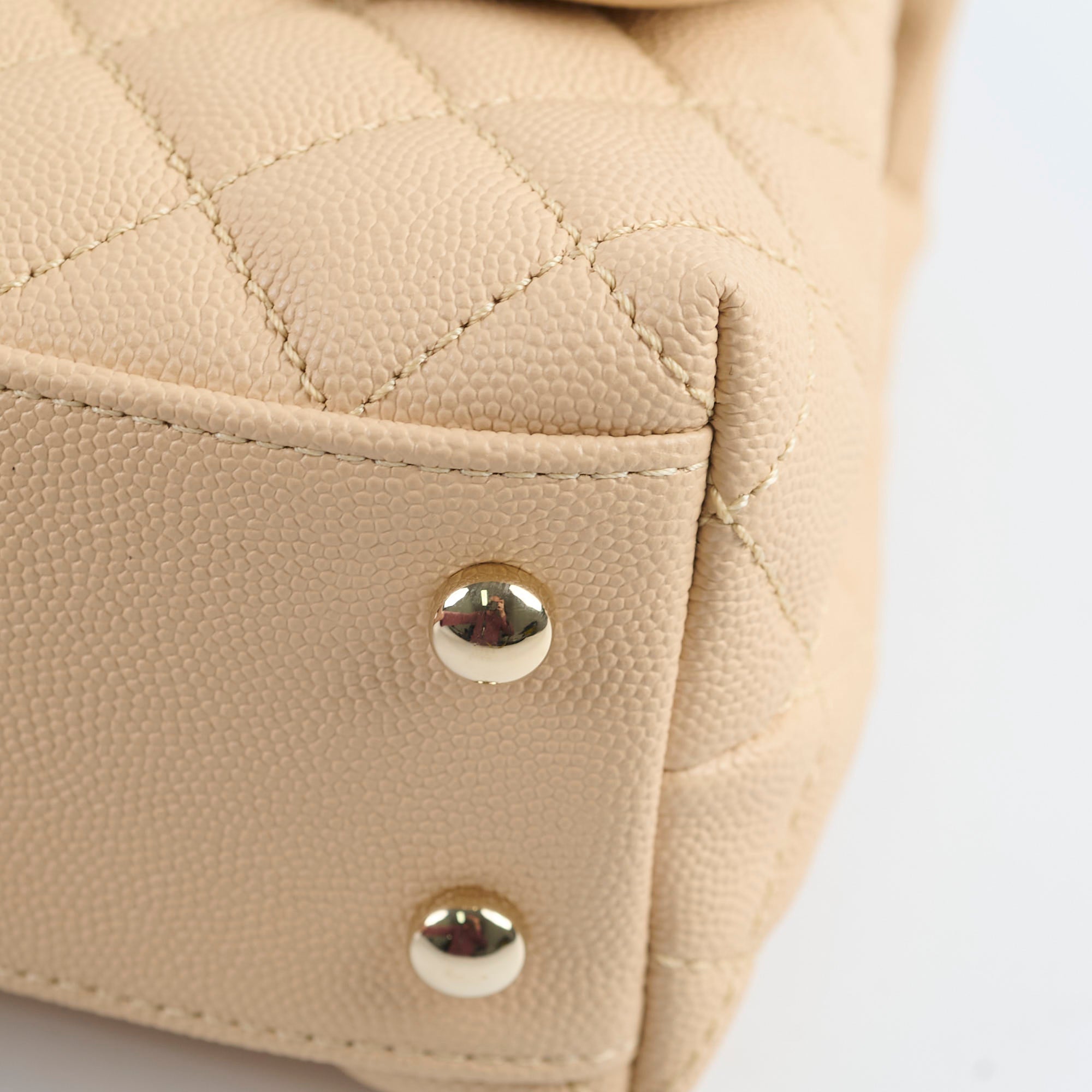 Chanel Coco Handle Small Beige Lizard Handle- Series 30
