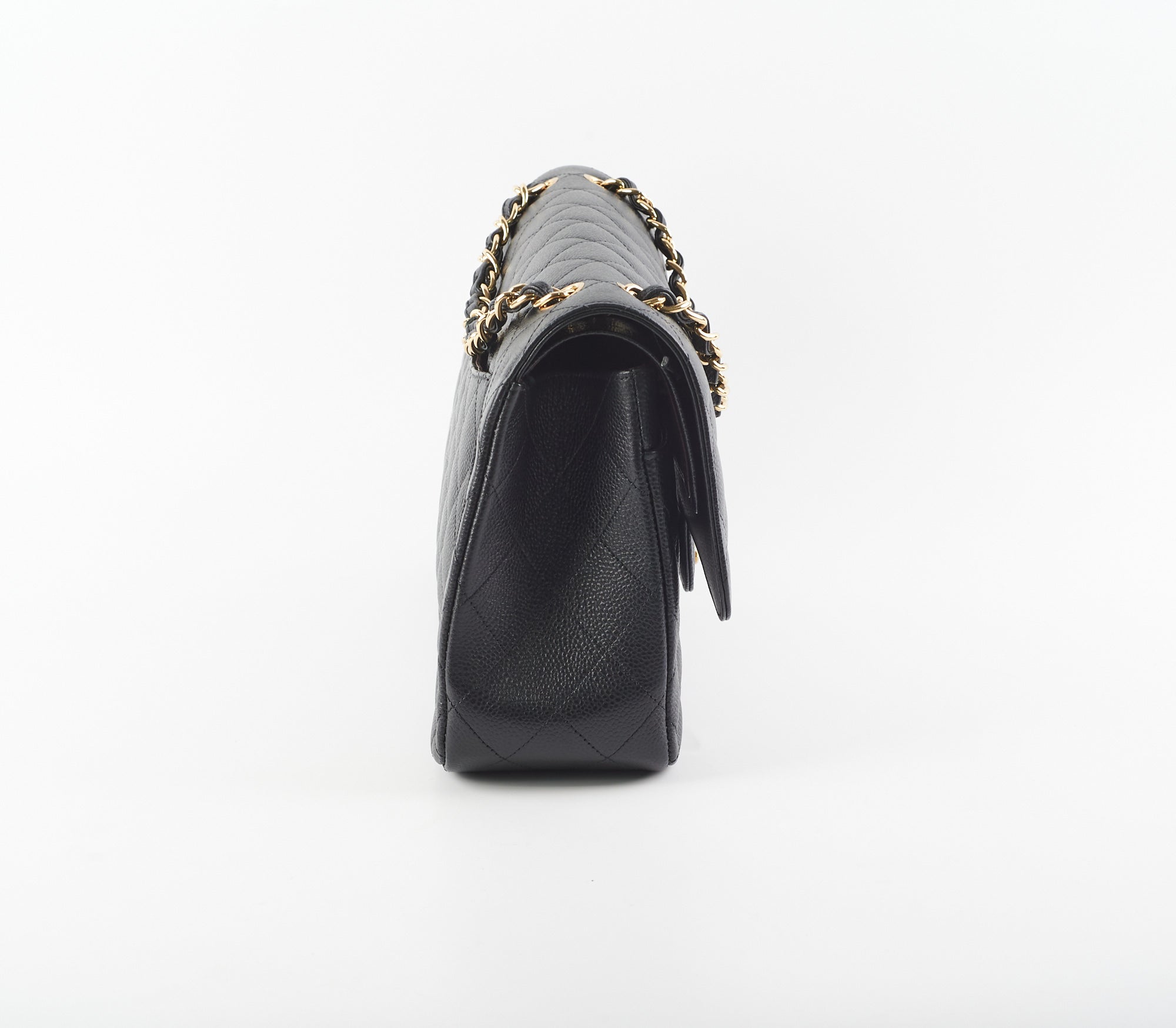Chanel Quilted Caviar Double Flap Jumbo Black