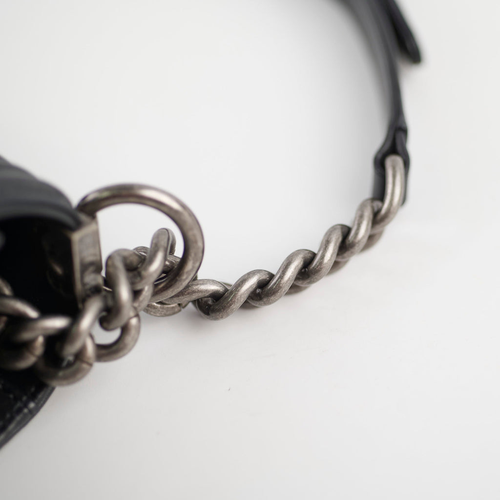 Chanel Old Medium Boy Black Lambskin - Series 23