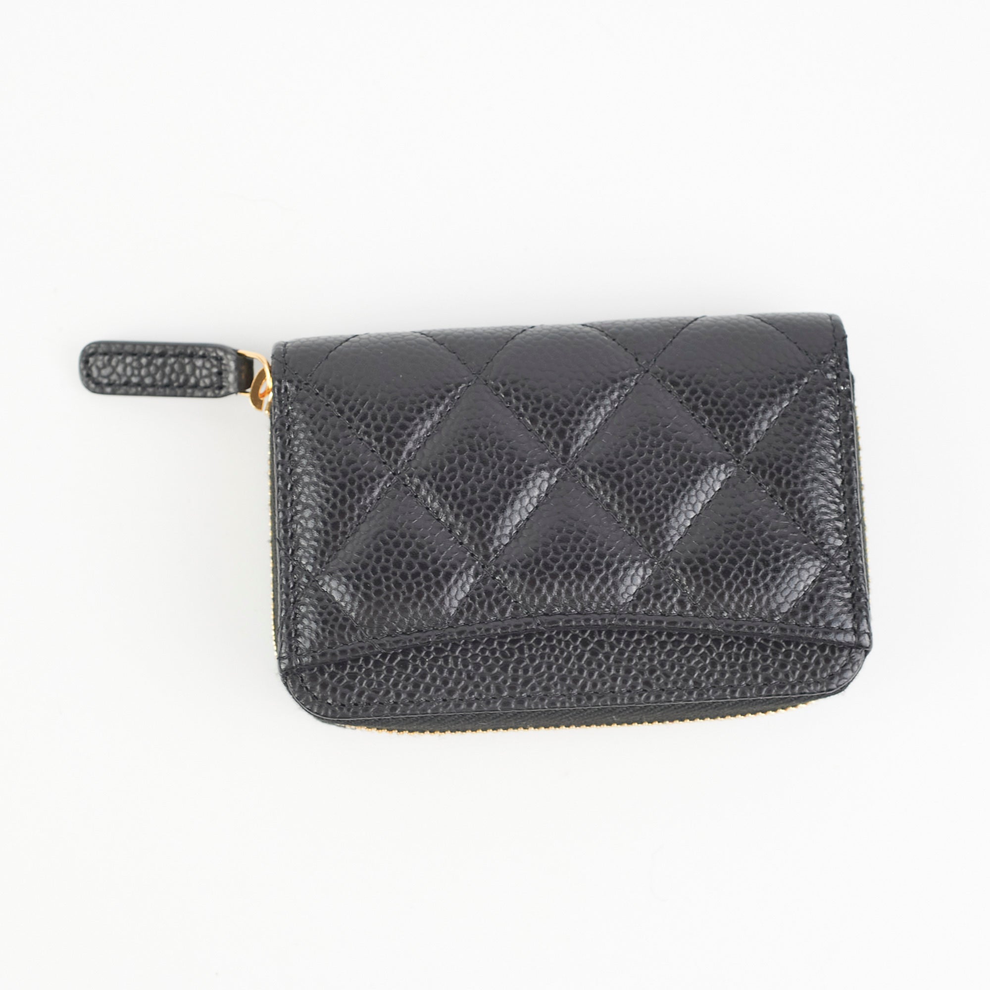 Chanel Caviar Black Zipper Coin Pouch