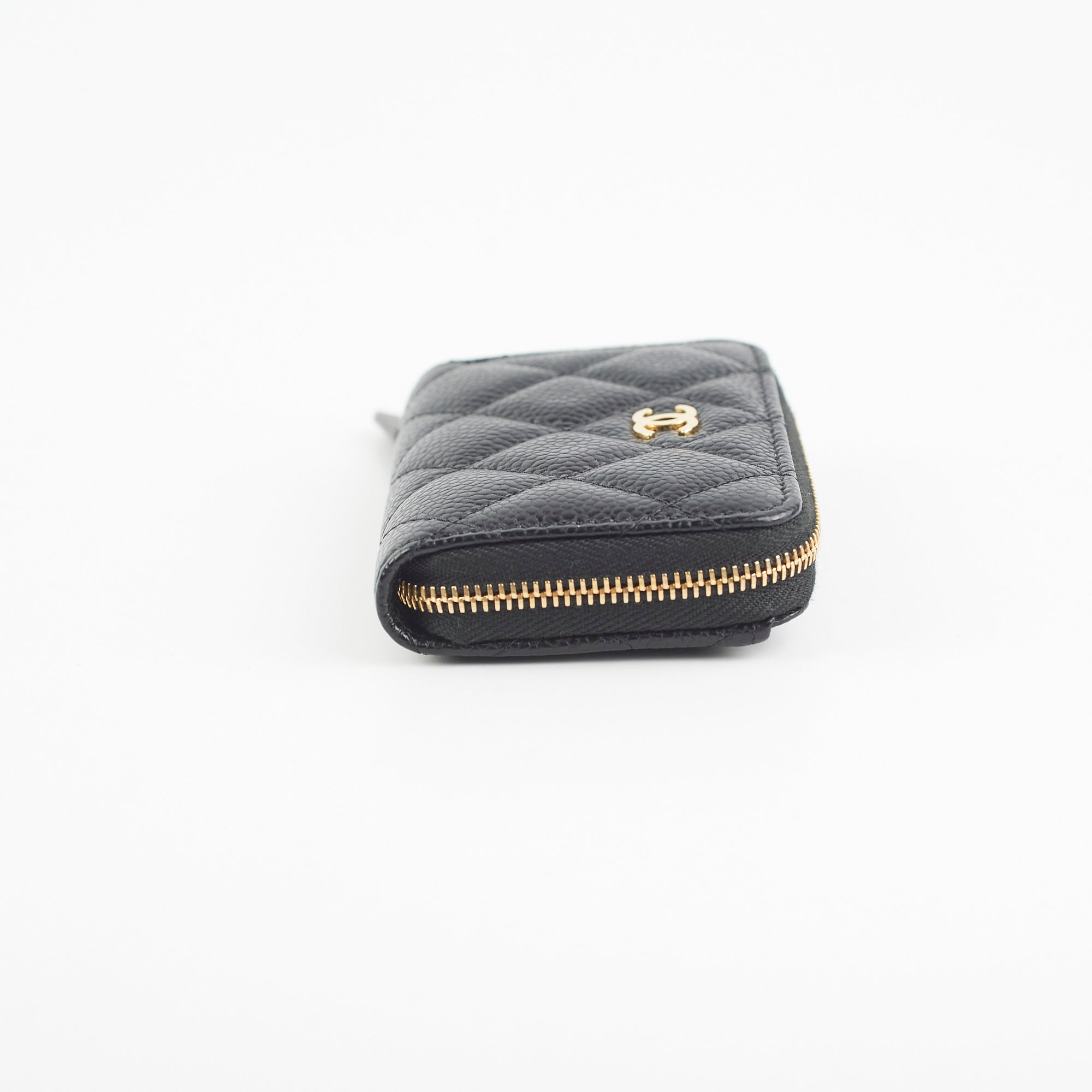 Chanel Caviar Black Zipper Coin Pouch