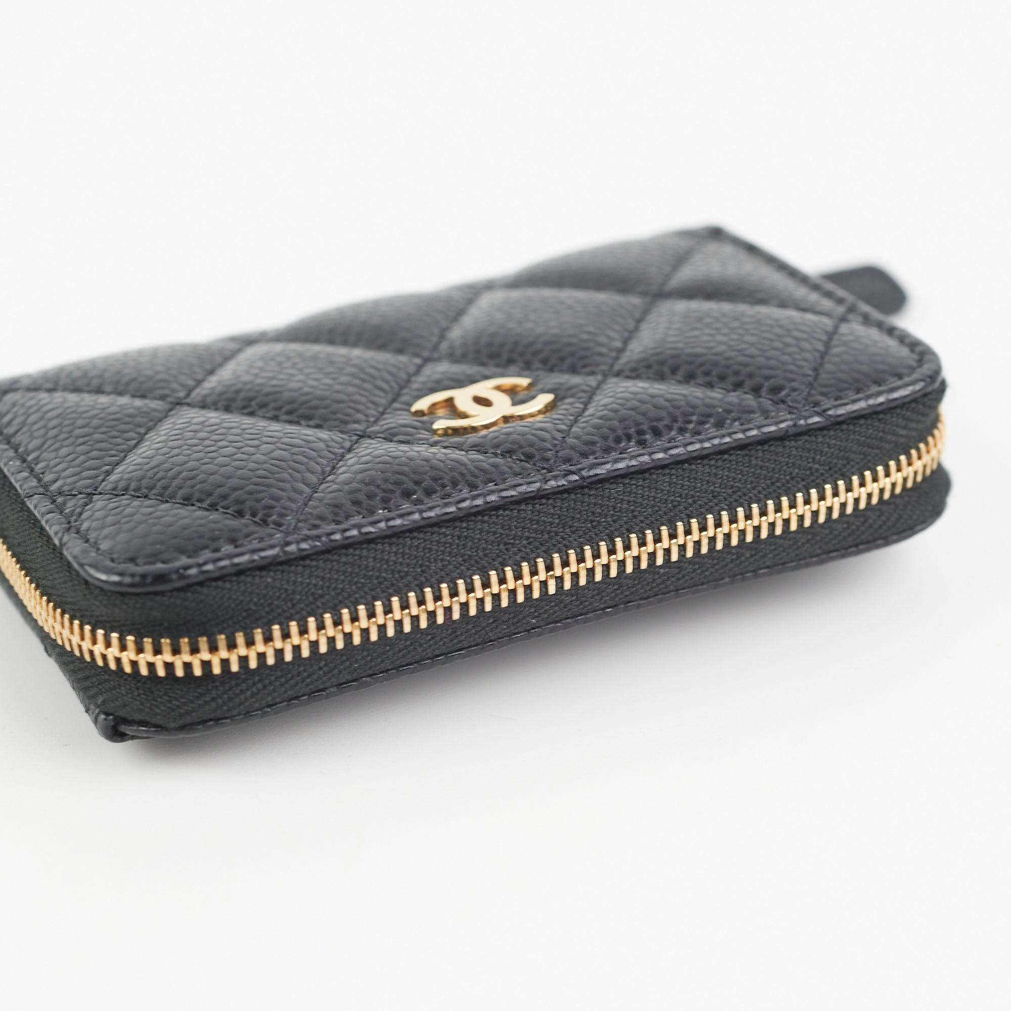 Chanel Caviar Black Zipper Coin Pouch