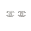 Chanel CC Logo Crystal Earrings