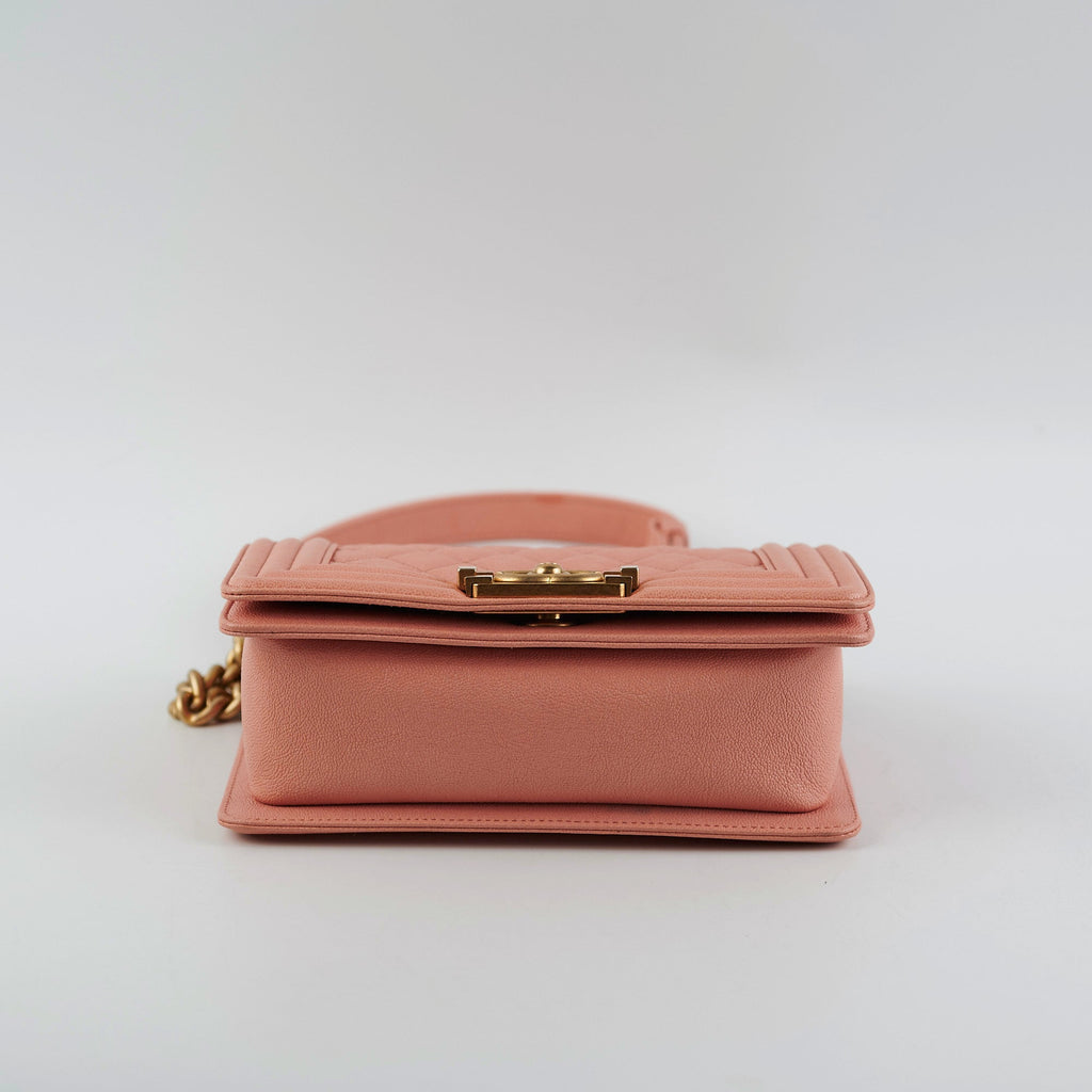 Chanel Small Boy Caviar Coral